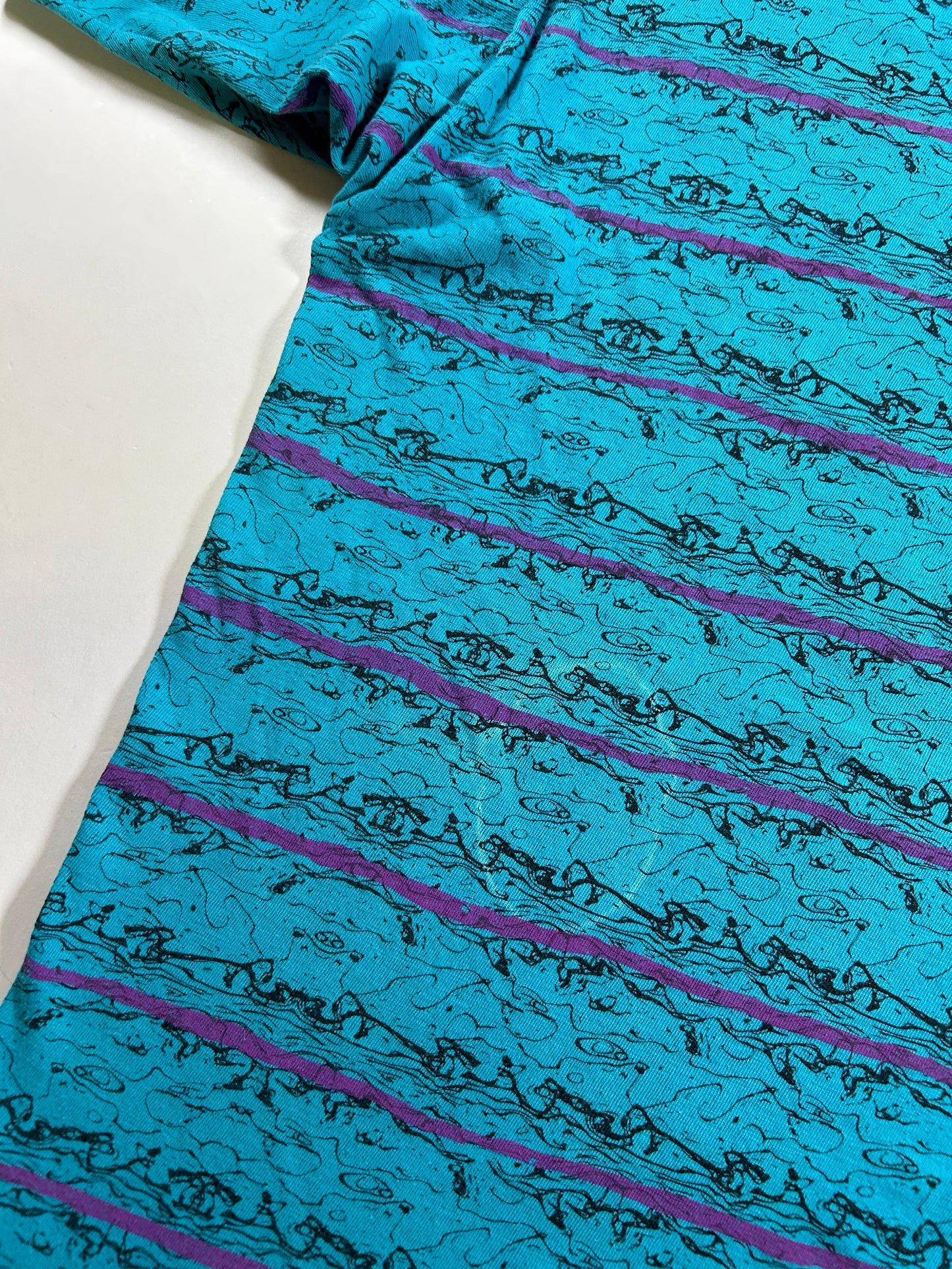 Vintage Surf Odyssey Surfing AOP Abstract Print Tee XL 24.25x29.25 Inches As Is Worn