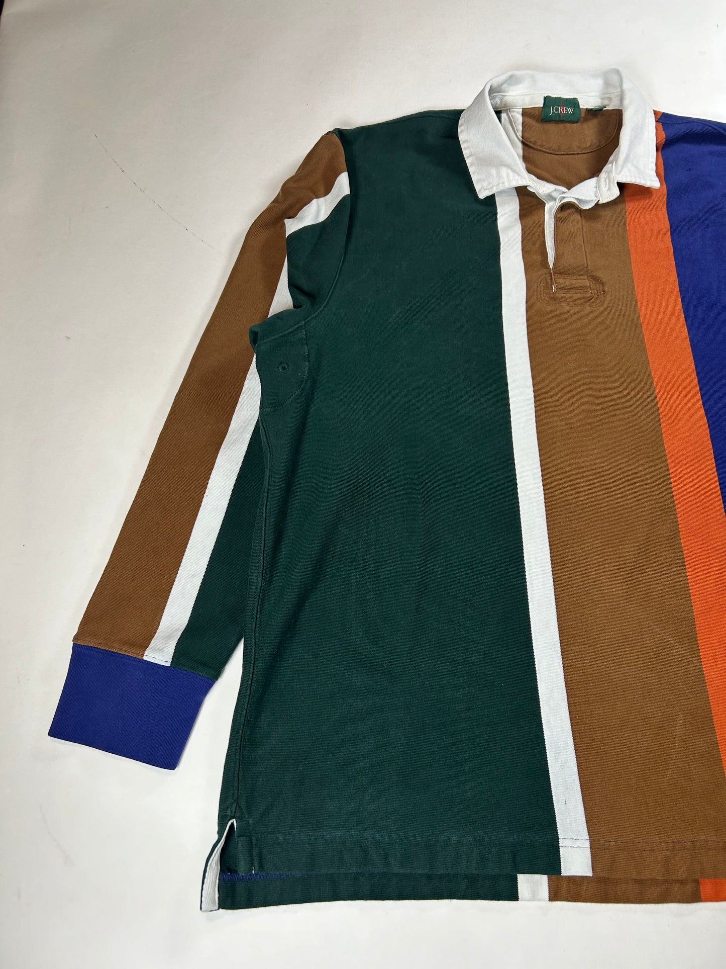 J. Crew Rugby Polo Big Stripe Color Long Sleeve Shirt XL 25x30.25 Inches FA22