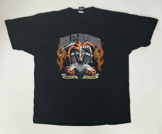 2010s Harley Davidson Motorcycles Woodstock New York Joker Tee 2XL