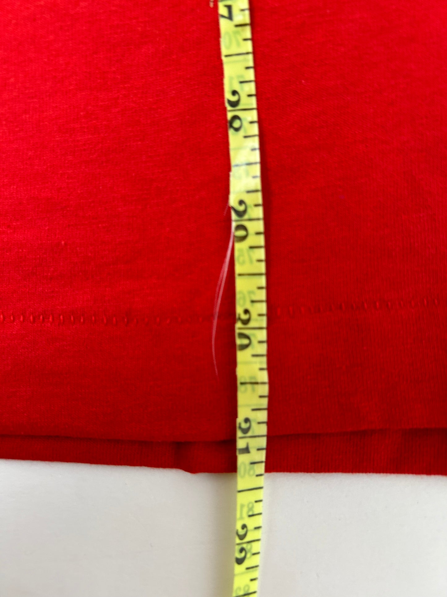 Edgewood NJ first edition “Deeper Than The Roots.” Tee XL 23.75x31 Inches 90s FOTL Best USA/Honduras Made 50/50 Blend Cherry Red