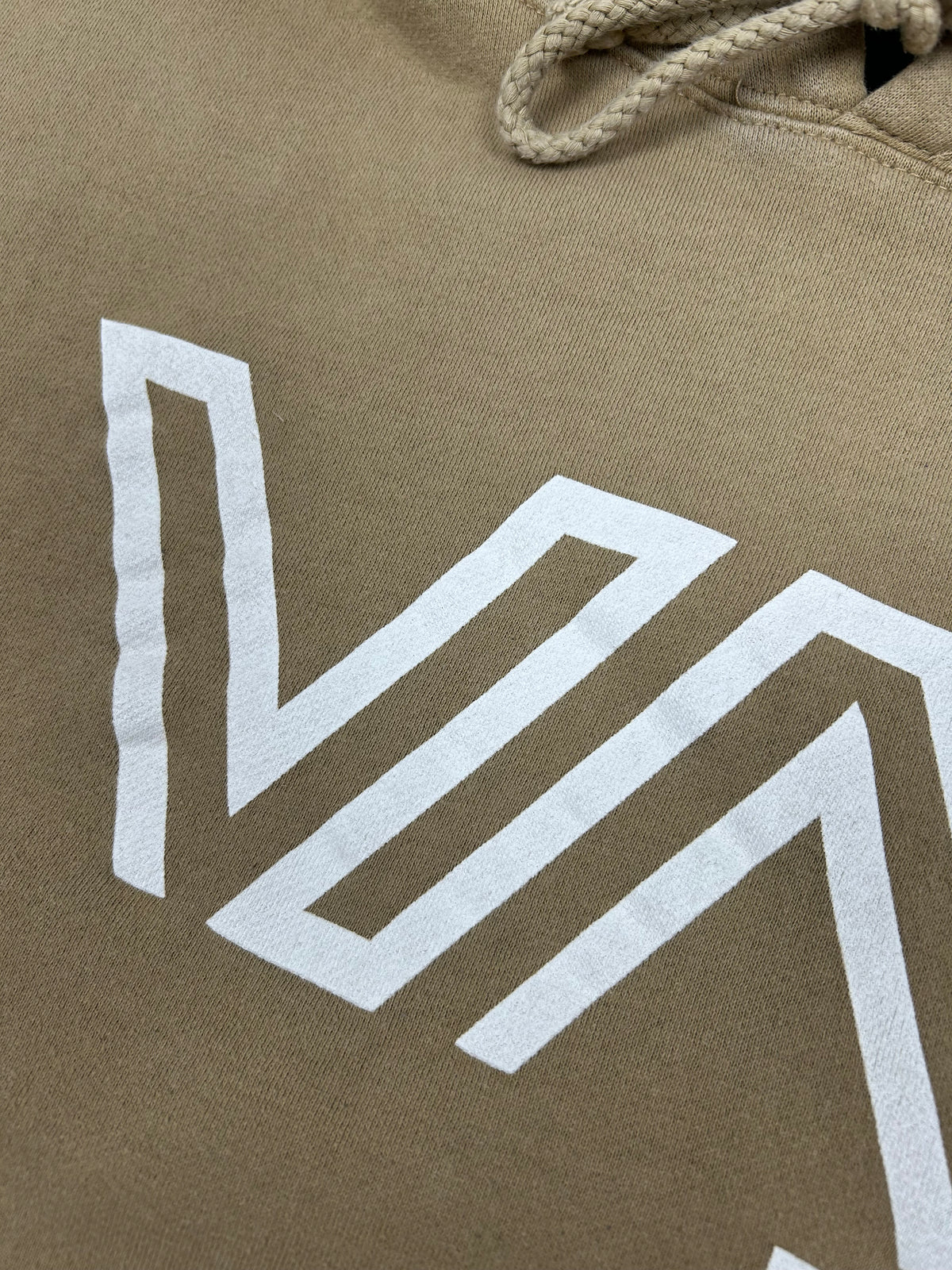RVCA VA Hoodie Sweatshirt Hooded Tan Medium 22.75x26.25 Inches