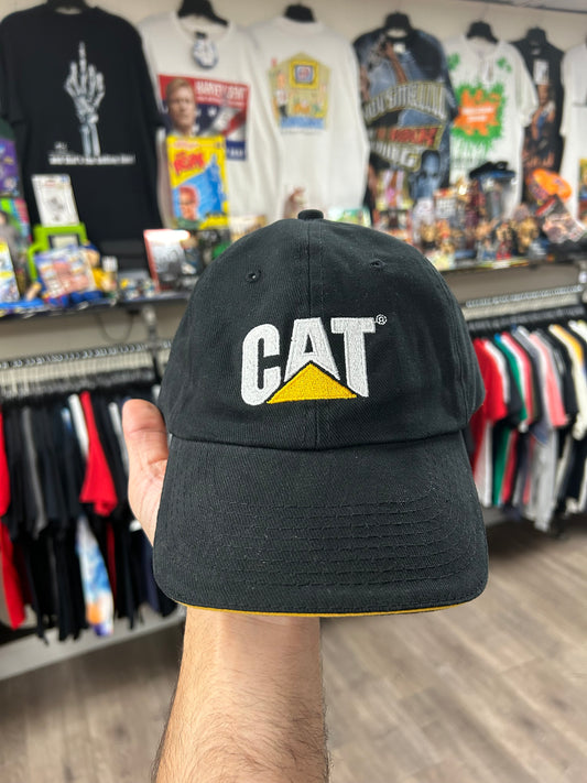 CAT Caterpillar Construction Embroidered Logo Strap Back Hat Adult OSFA Black