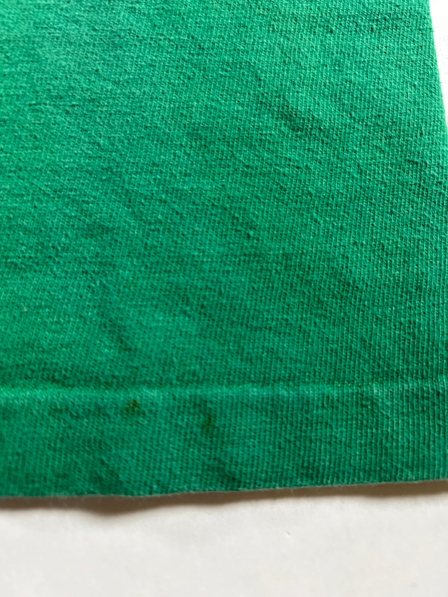 Vintage 70s Notre Dame Champion Blue Bar Green Jersey Style Tee 18.25x26 Inches Small Fit As Is