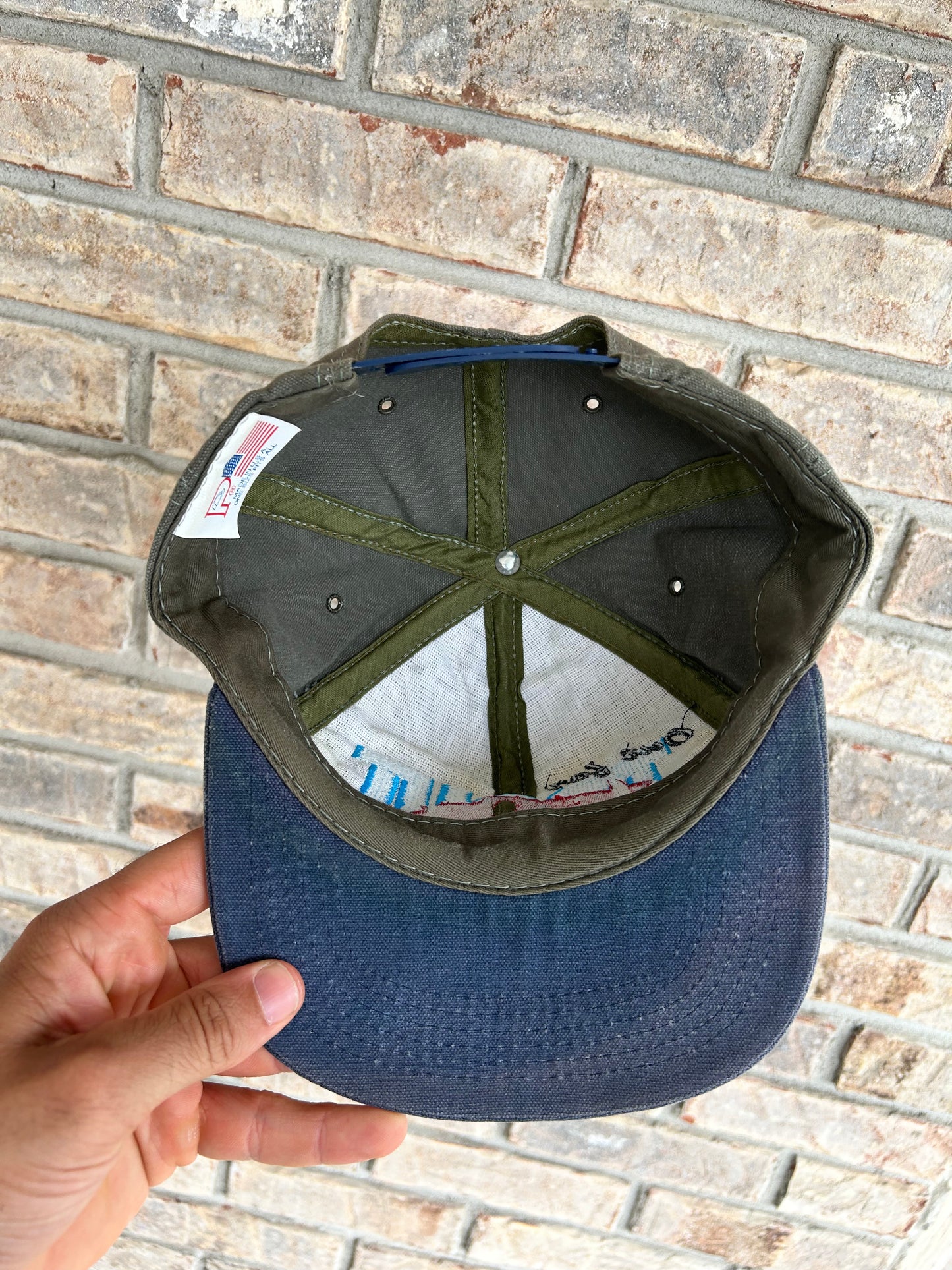 Vintage Out for Trout Snapback Fishing Hat Cap Made In The USA Great Fading 90s