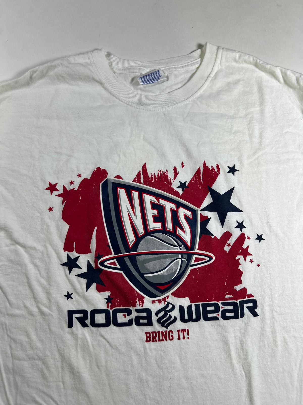 Vintage 2000s NBA New Jersey Nets Rocawear Jay-Z Roc-A-Fella Promotion Shirt Large 21.5x29 Inches