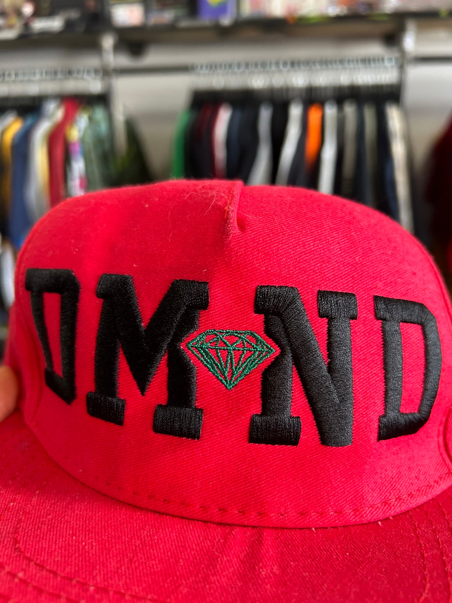 Diamond Supply Co SnapBack Hat Cap Red DMND Embroidered Logo Skate Streetwear