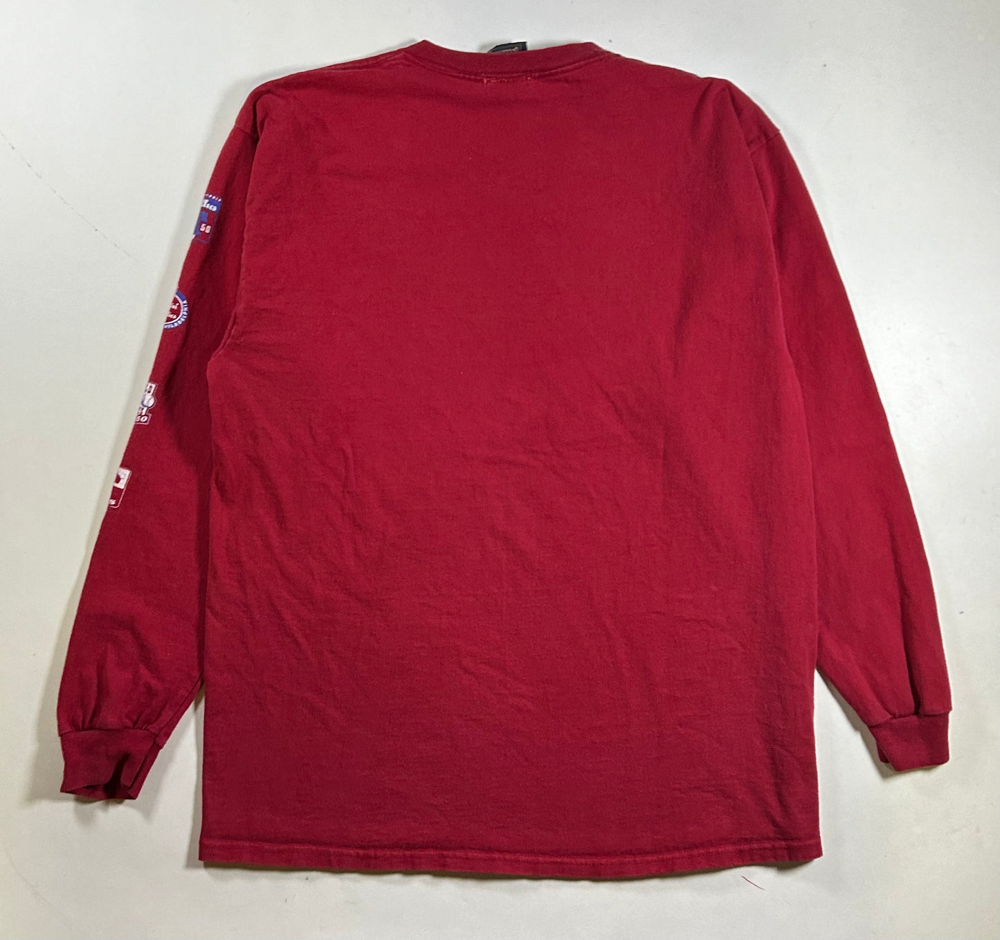 Vintage Majestic Cooperstown Collection Philadelphia Phillies MLB Long Sleeve Tee Large 21.75x28.75 Inches As Is Has Unstitching On Sleeve