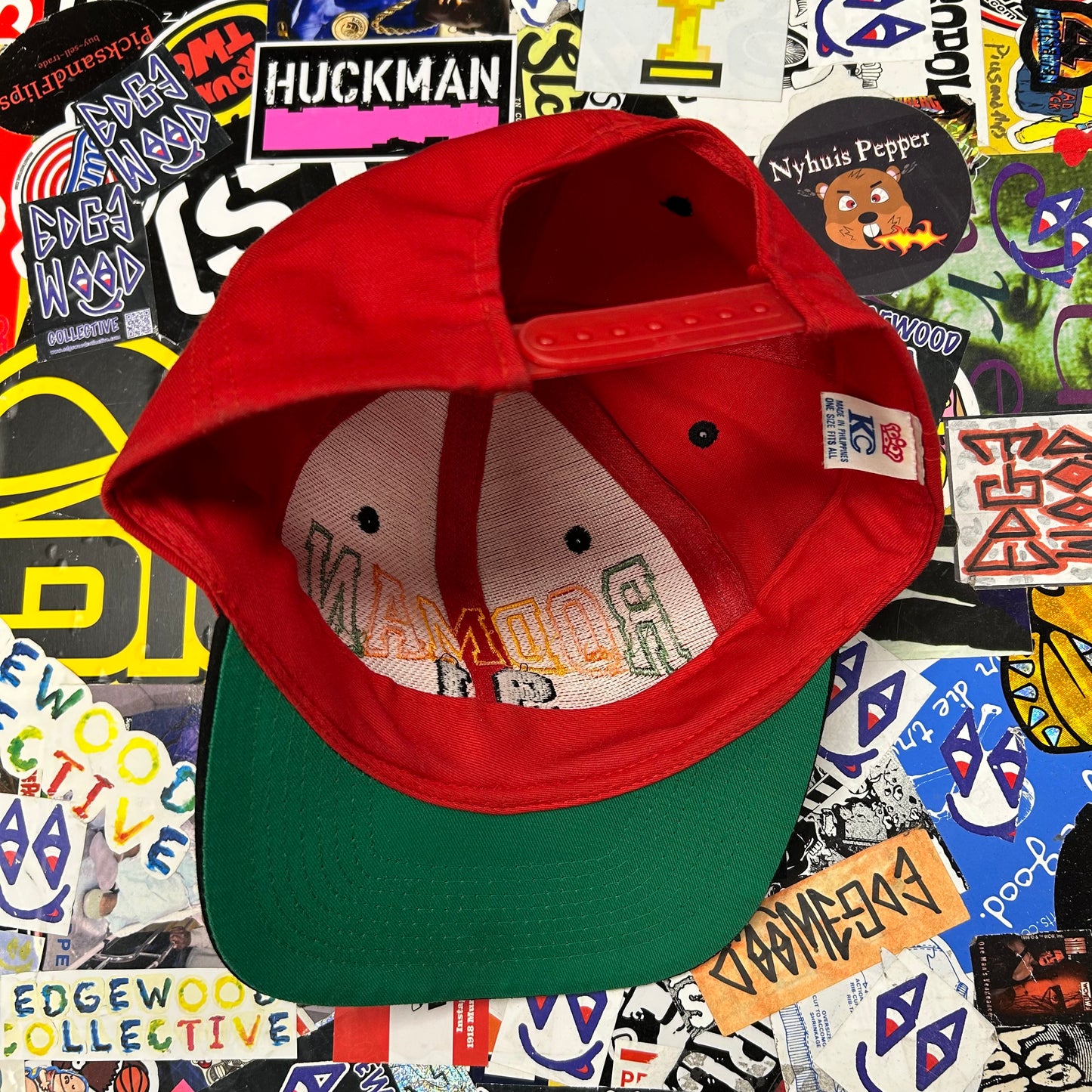 Vintage Dennis Rodman SnapBack Hat Rodman 91 Spell Out KC Caps Red Rare 90s