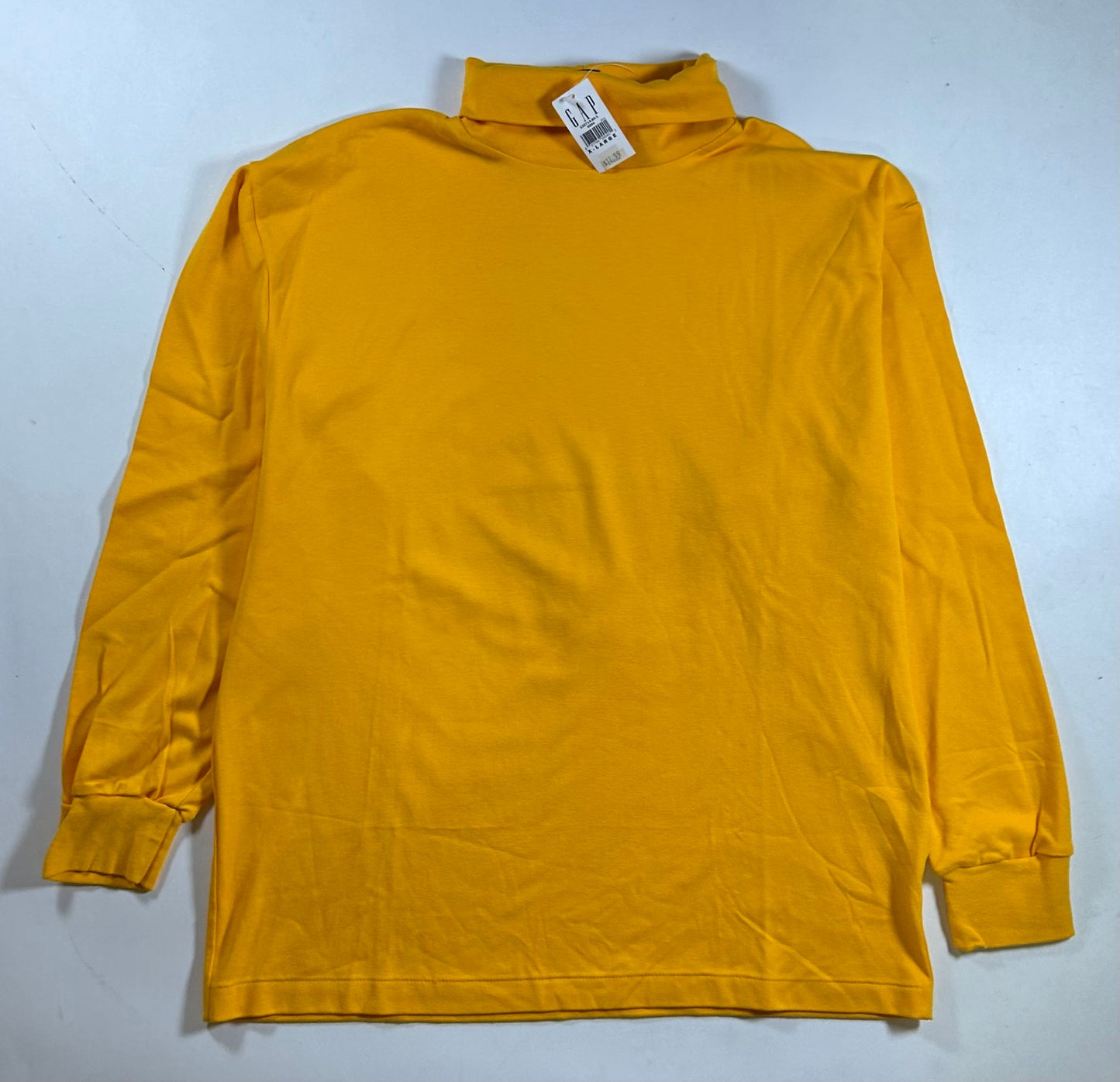 Vintage GAP Turtleneck Long Sleeve Shirt Golden Yellow Men’s XL Brand New 23.75x29.25 Inches