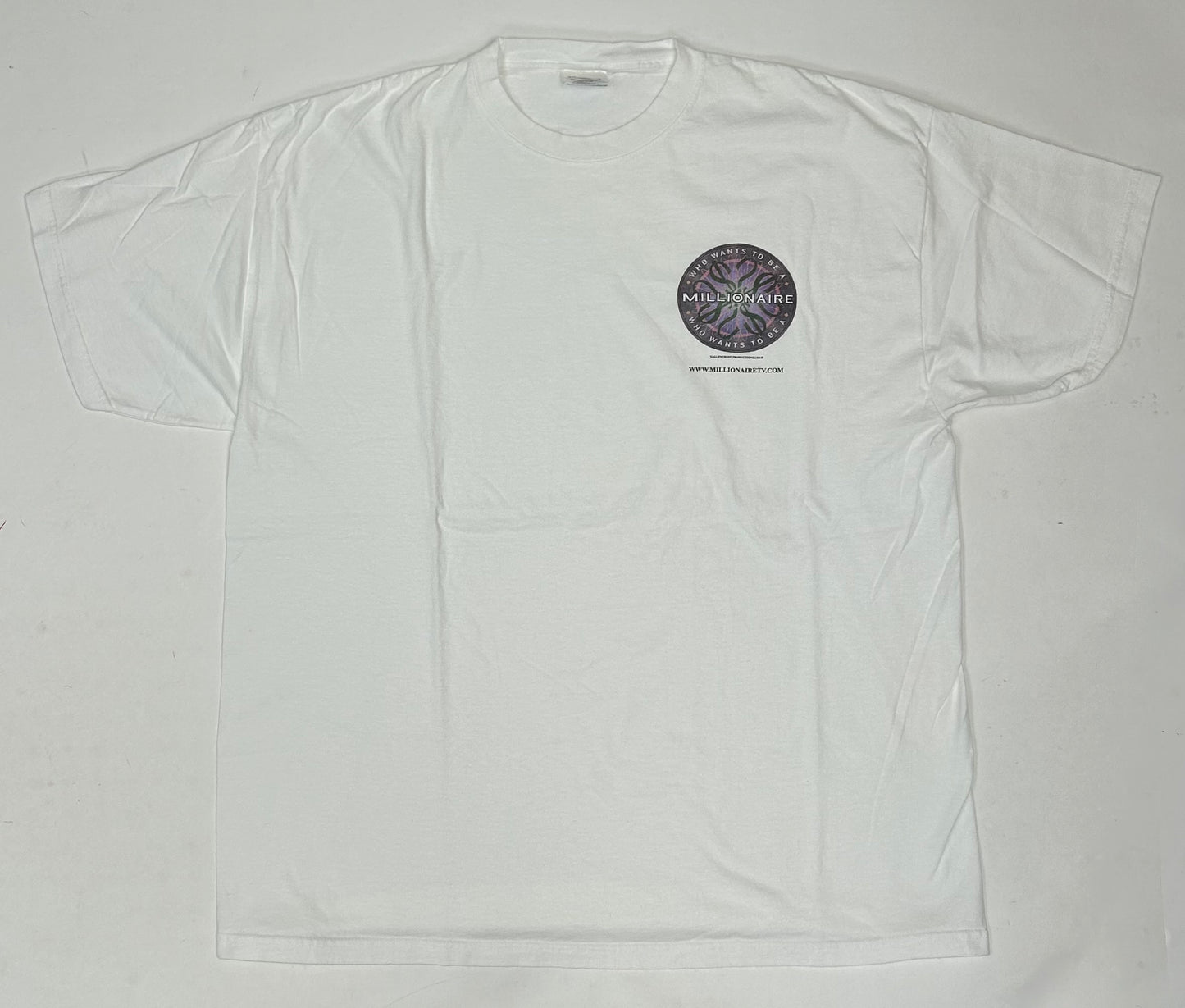 Vintage Who Wants To Be A Millionaire Regis Philbin TV Show Promo Tee XL 24.25x29.5 Inches