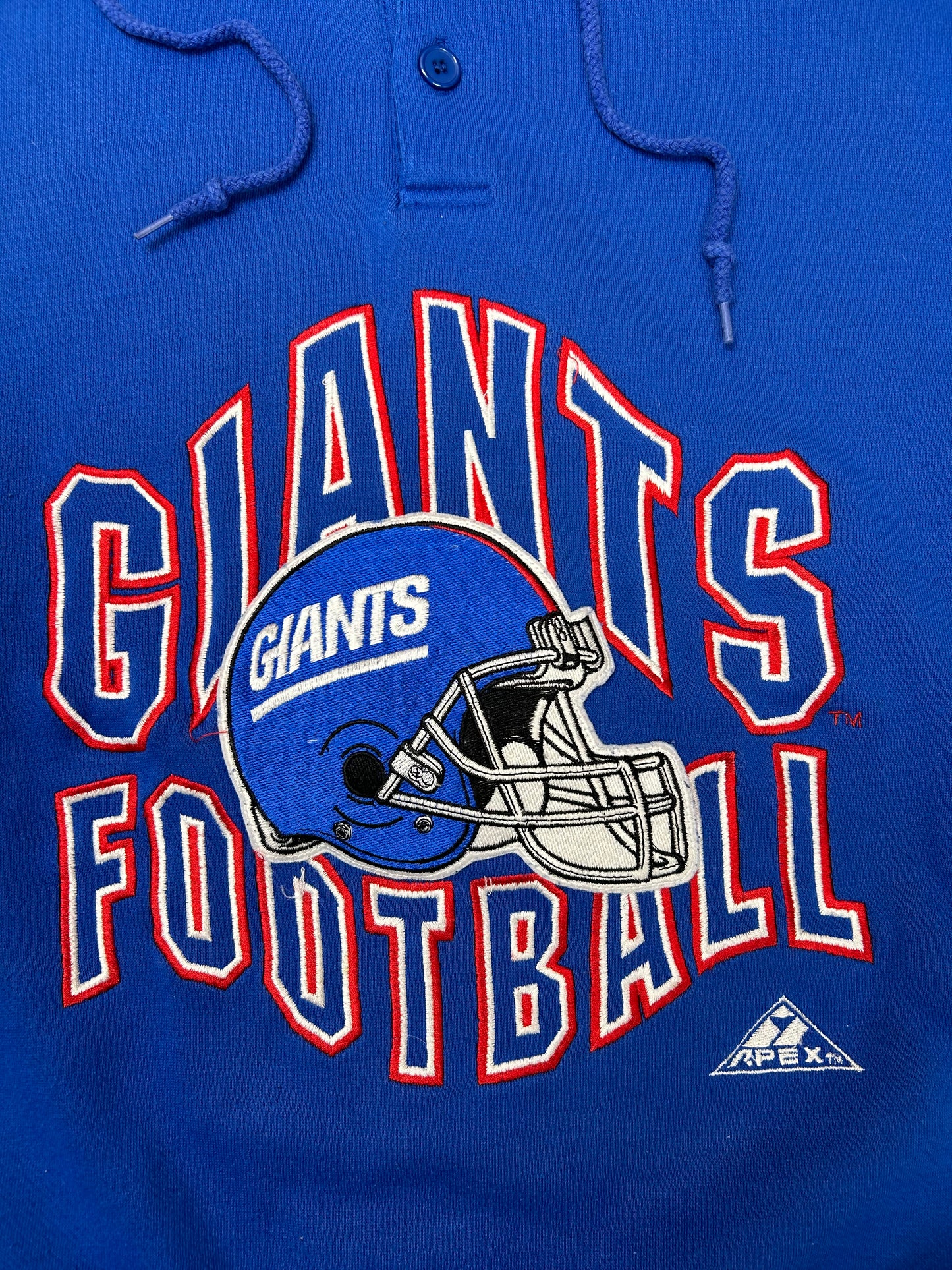 Vintage Pro-Line Apex One New York Giants Hooded Sweatshirt Large/Medium 24.75x26.5 Inches