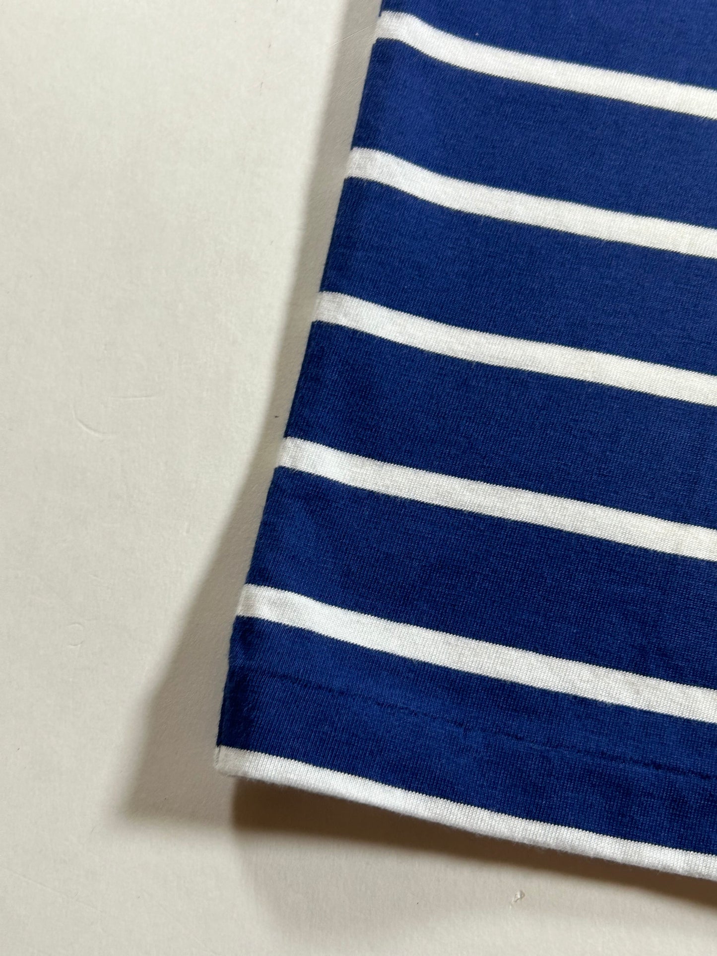 Polo Ralph Lauren T-shirt Custom Slim Blue White Pony Striped Short Sleeve Medium 19.75x27 Inches