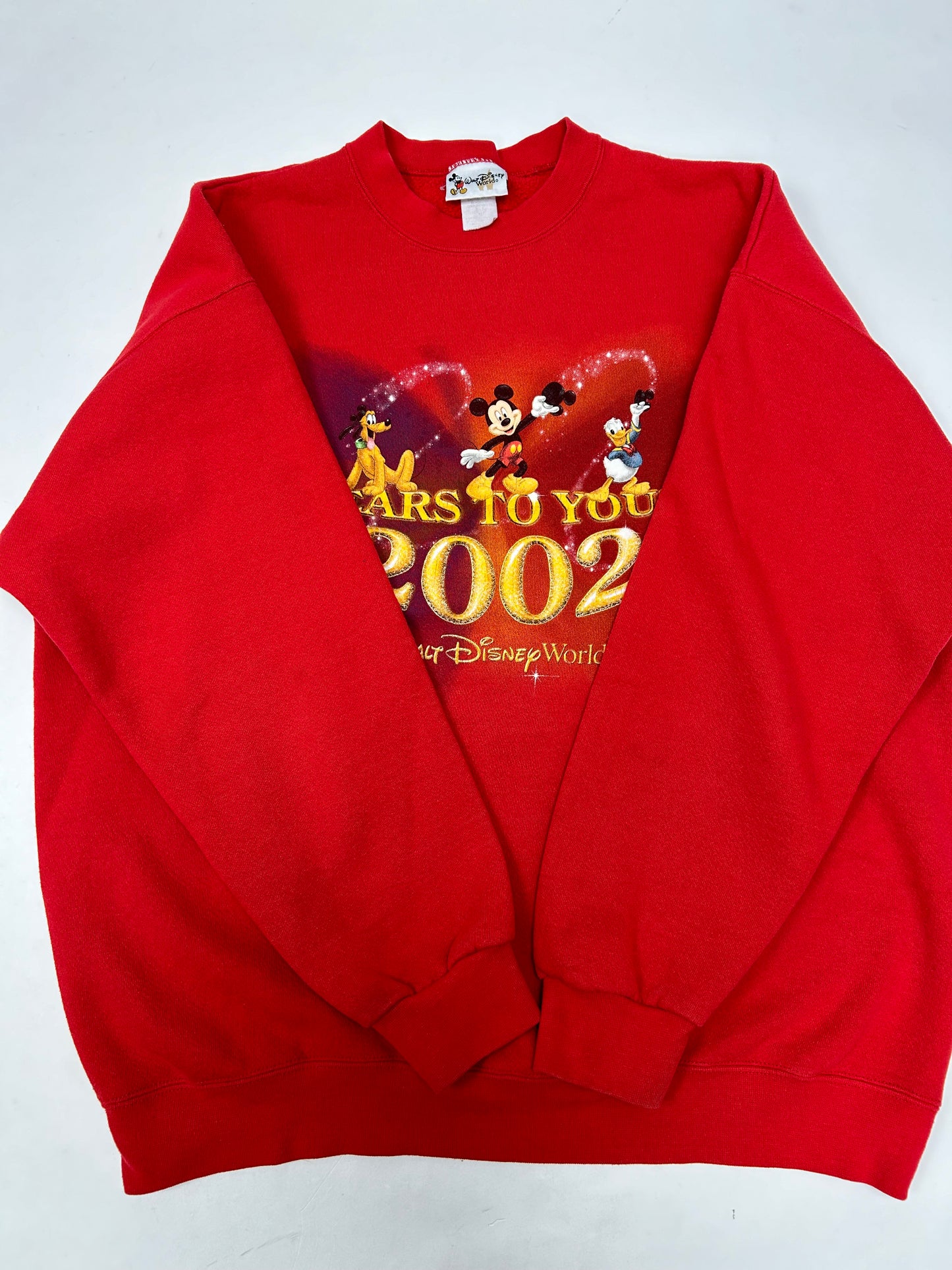 Vintage Walt Disney World 2002 Ears To You Crewneck Sweatshirt XL/L 25.25x28.25 Inches Red