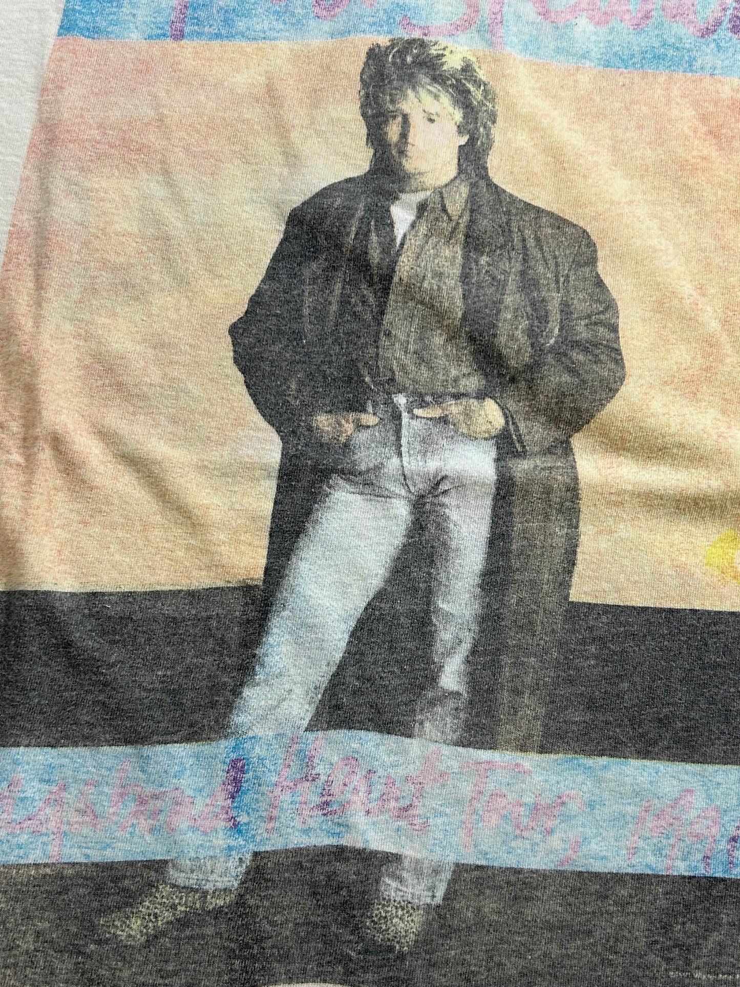 Vintage 1991 Rod Stewart Vagabond Heart Tour 1991 Music Band Tee Perfectly Worn In & Faded M/L 20.5x26.75 Inches As Is