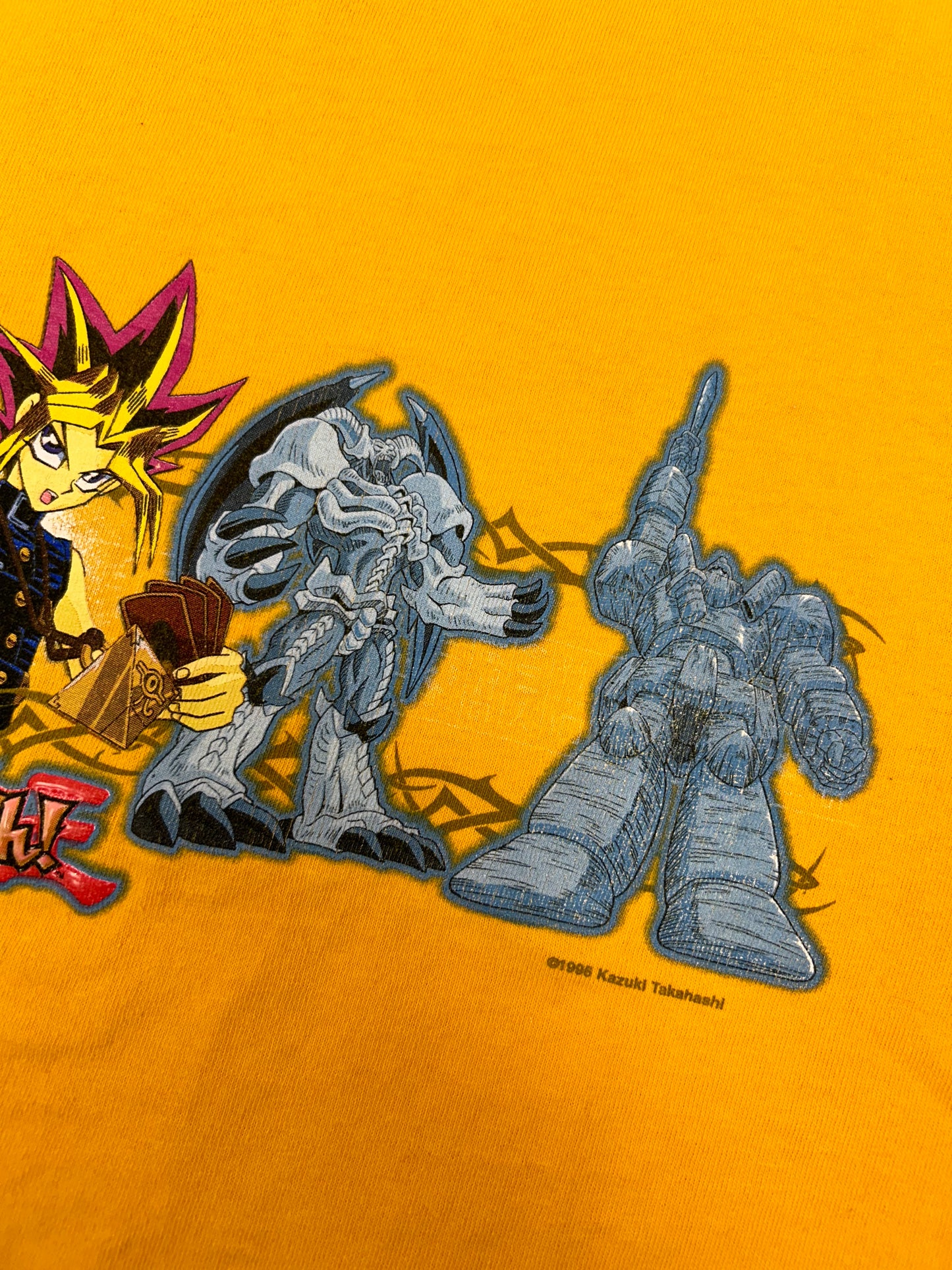 Vintage YU-GI-OH Yami Yugi King of Games 1996 T Shirt Yellow 19.25x24.25 Inches Youth/