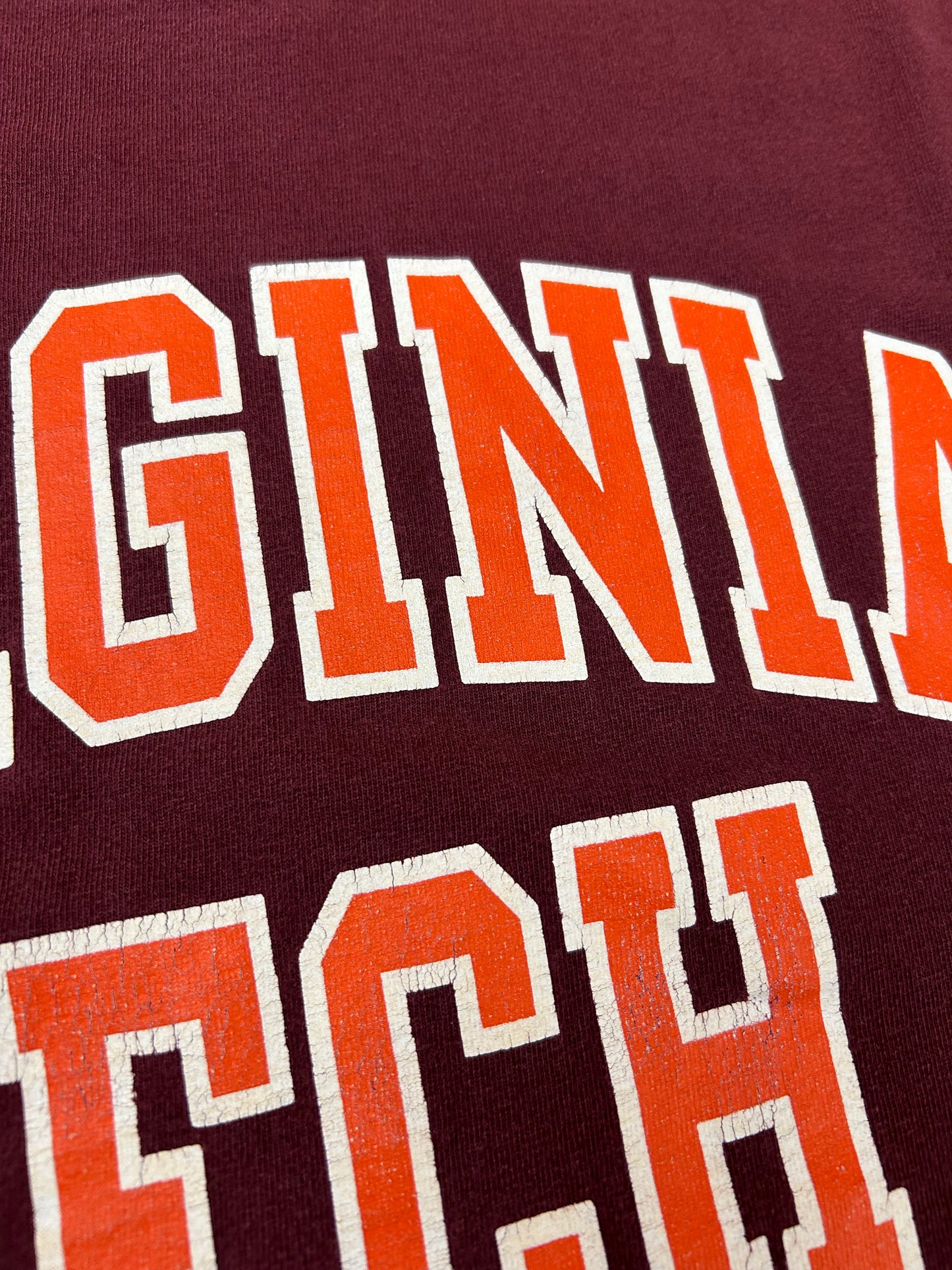 Vintage 00s Champion Virginia Tech College Tee Medium/Small Fit 19x28.5 Inches