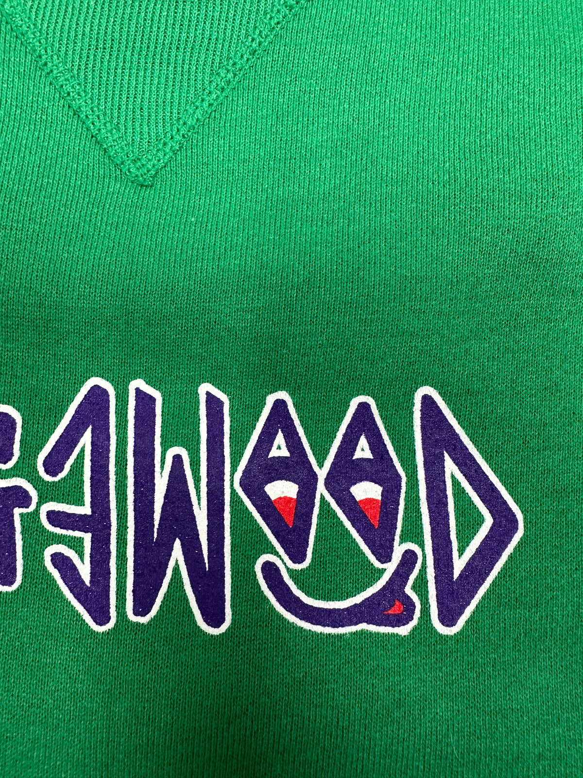 Edgewood NJ “Deeper Than The Roots.” First Edition Crewneck Sweatshirt Tagged Youth Medium 90s Russell Athletic 50/50 Blend Made In USA DS Kelley Green 20x24