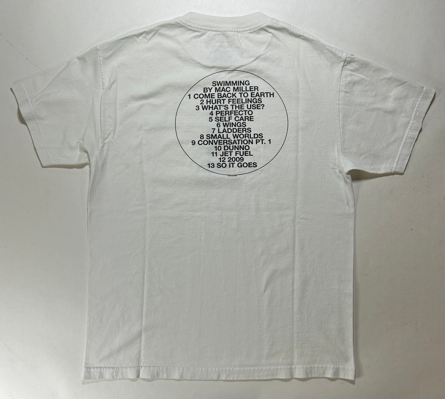 2018 Mac Miller Swimming Album Promo Tee Large 21.25x28.5 Inches White