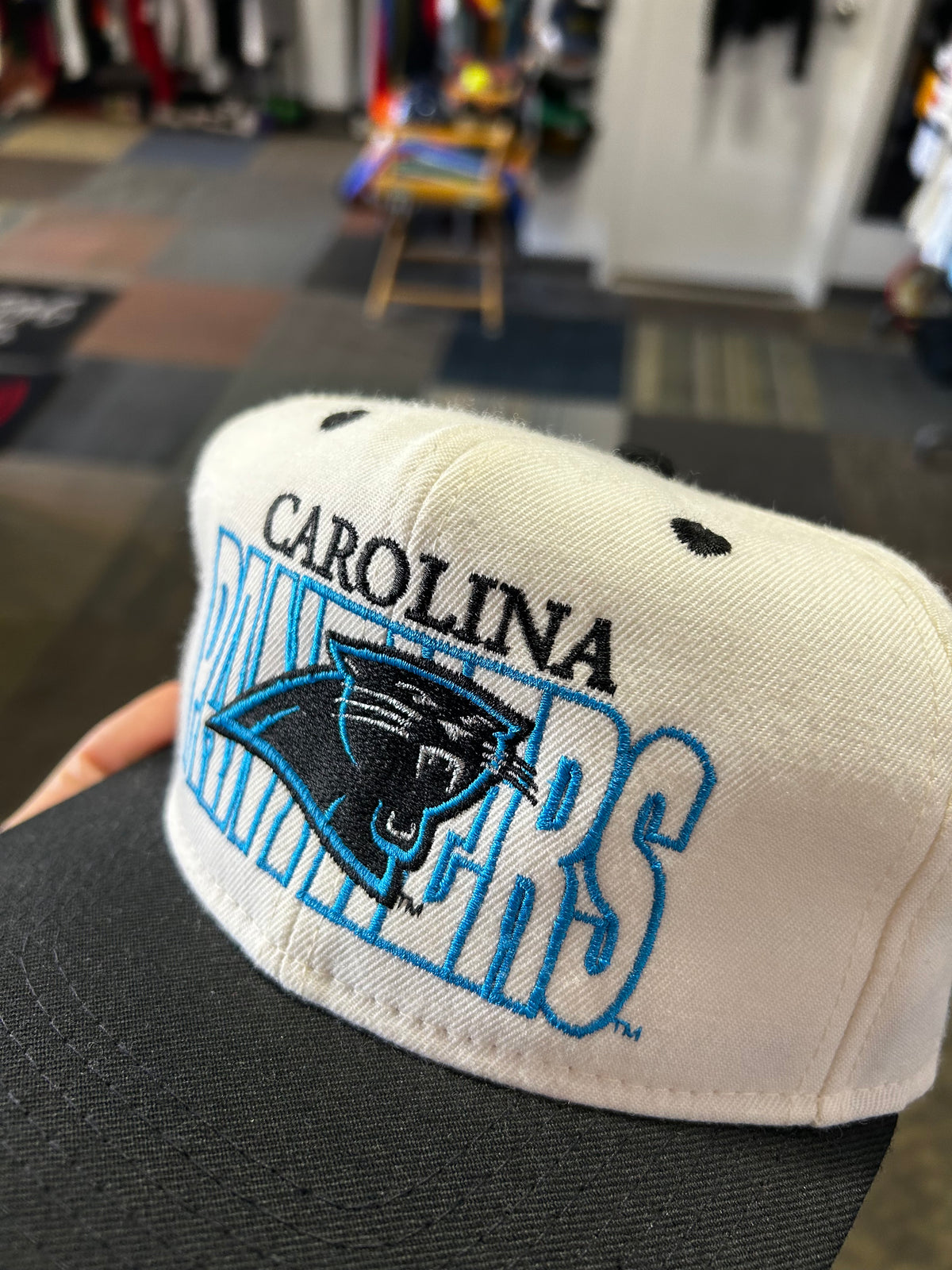 Vintage Carolina Panthers NFL #1 Apparel SnapBack Hat As Is Adult