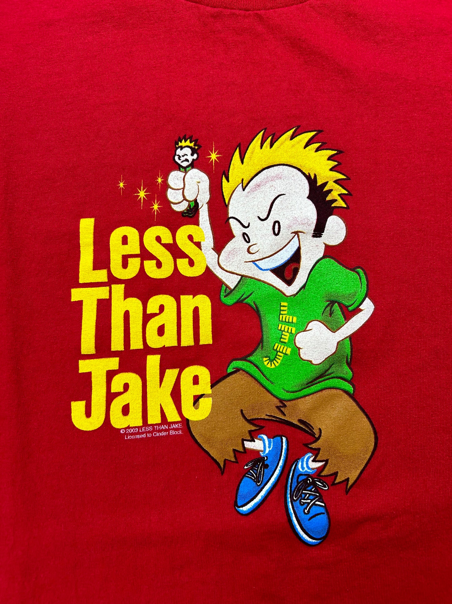 Vintage 2003 Less Than Jake Music Band Graphic Tee Small 16.75x27 Inches Red