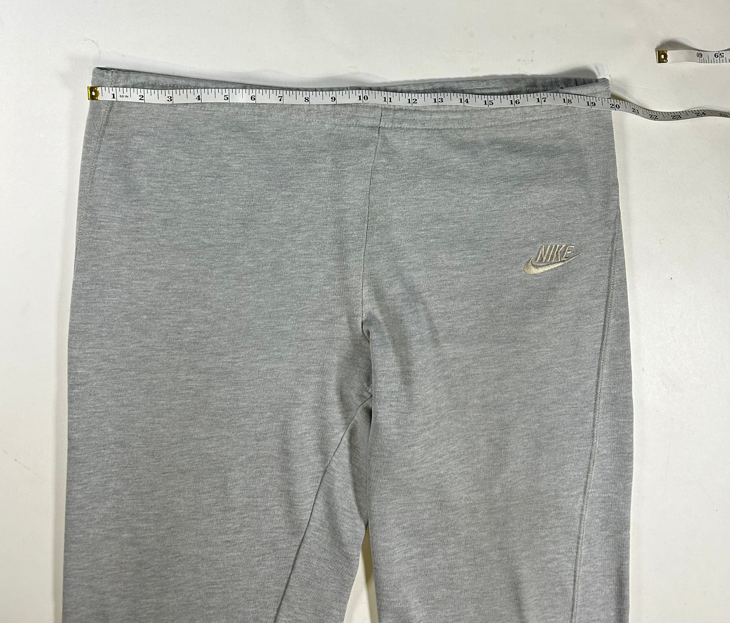 Vintage 80s Nike Sweatpants Gray Terry Wide Leg Baggy Medium Blue Tag 19.75x36.5 Inches