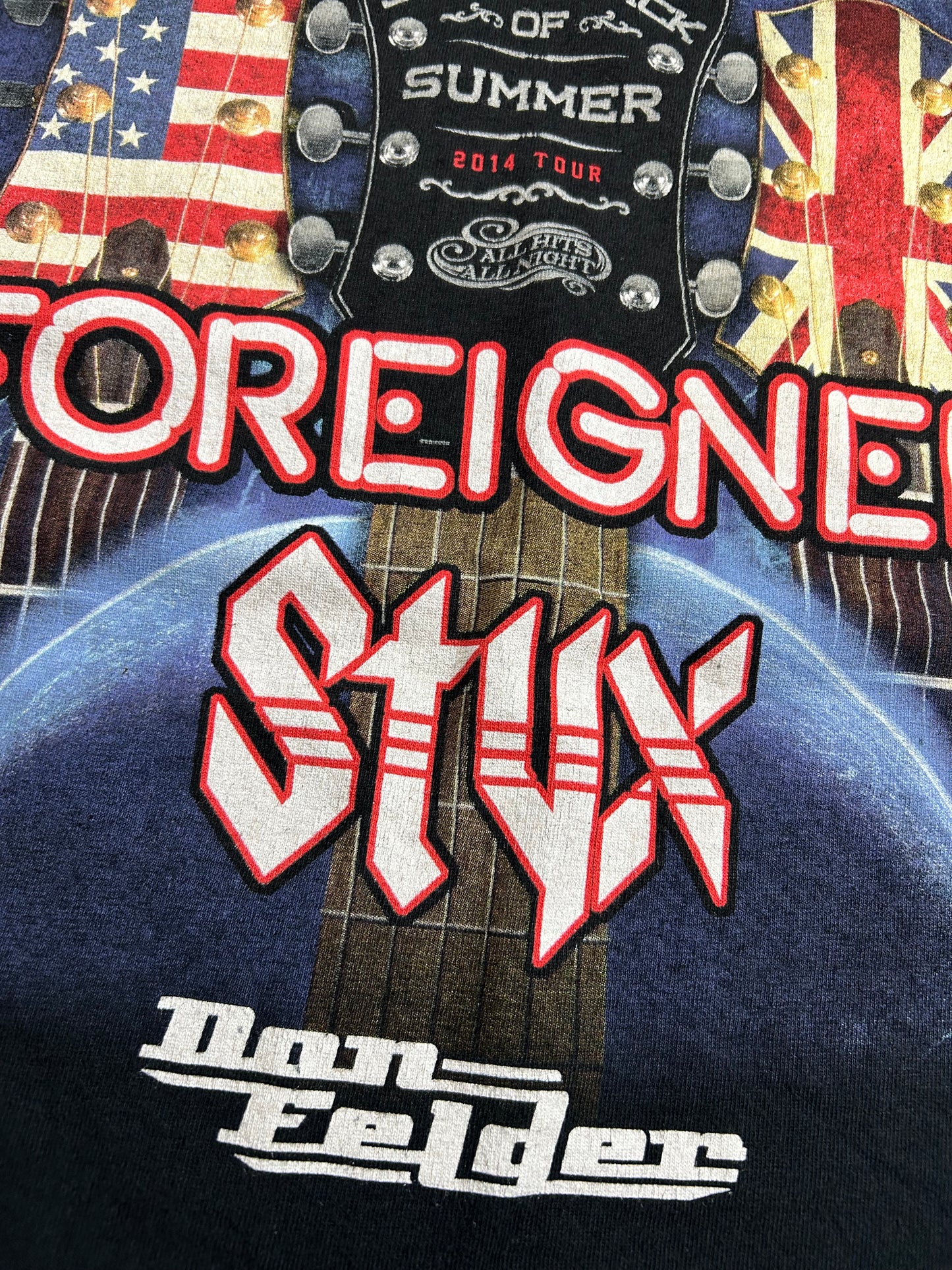 2014 Foreigner Styx Don Felder Concert Shirt Soundtrack Of America Tour Size 2XL