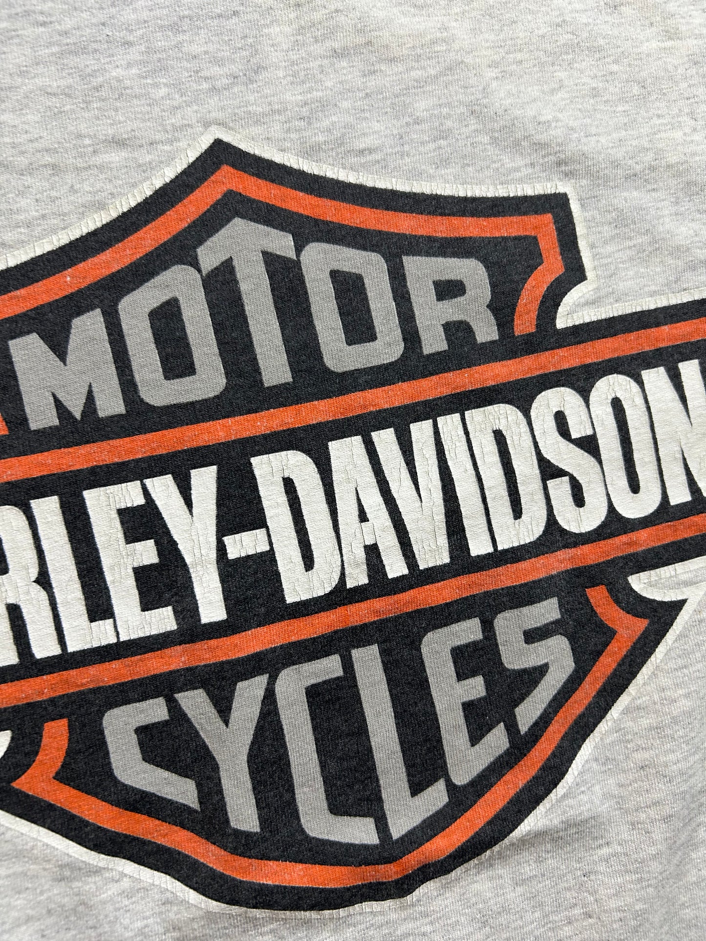 Vintage 1998 Harley Davidson Shirt Motorcycles Shield Logo Graphic Tee 2XL 26.25x31.25 Inches As Is