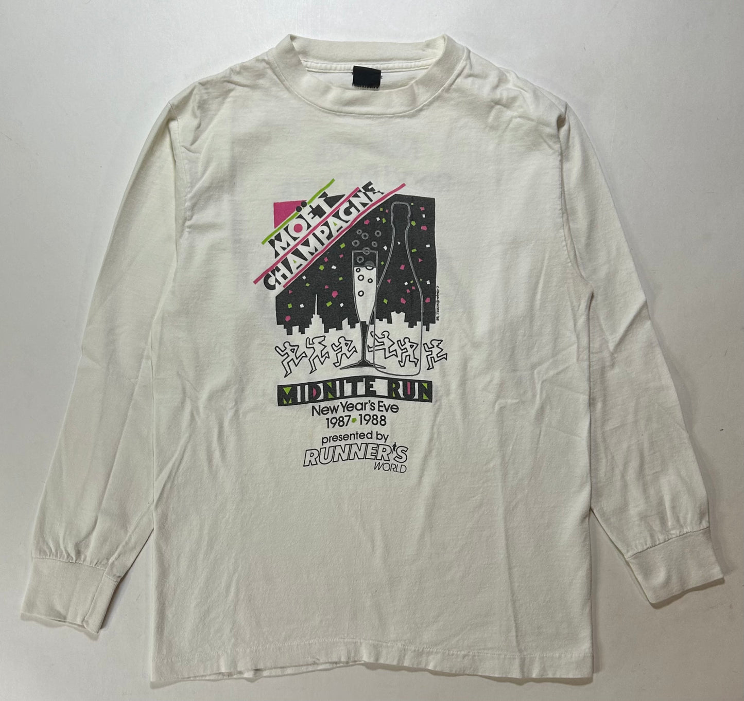 Vintage 1987/88 Moet New York New Year's Eve Midnight Run Long Sleeve T-shirt Small