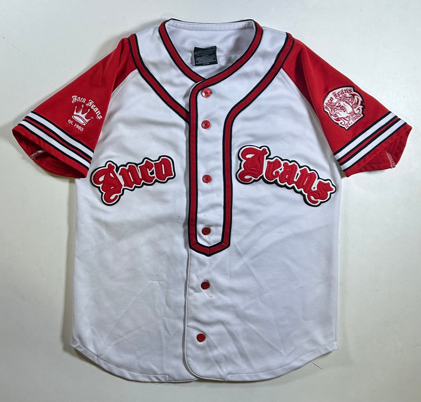 JNCO Sport Baseball Style Jersey JNCO Jeans Co. 2000s 19.25x25.5 Inches XS/Youth
