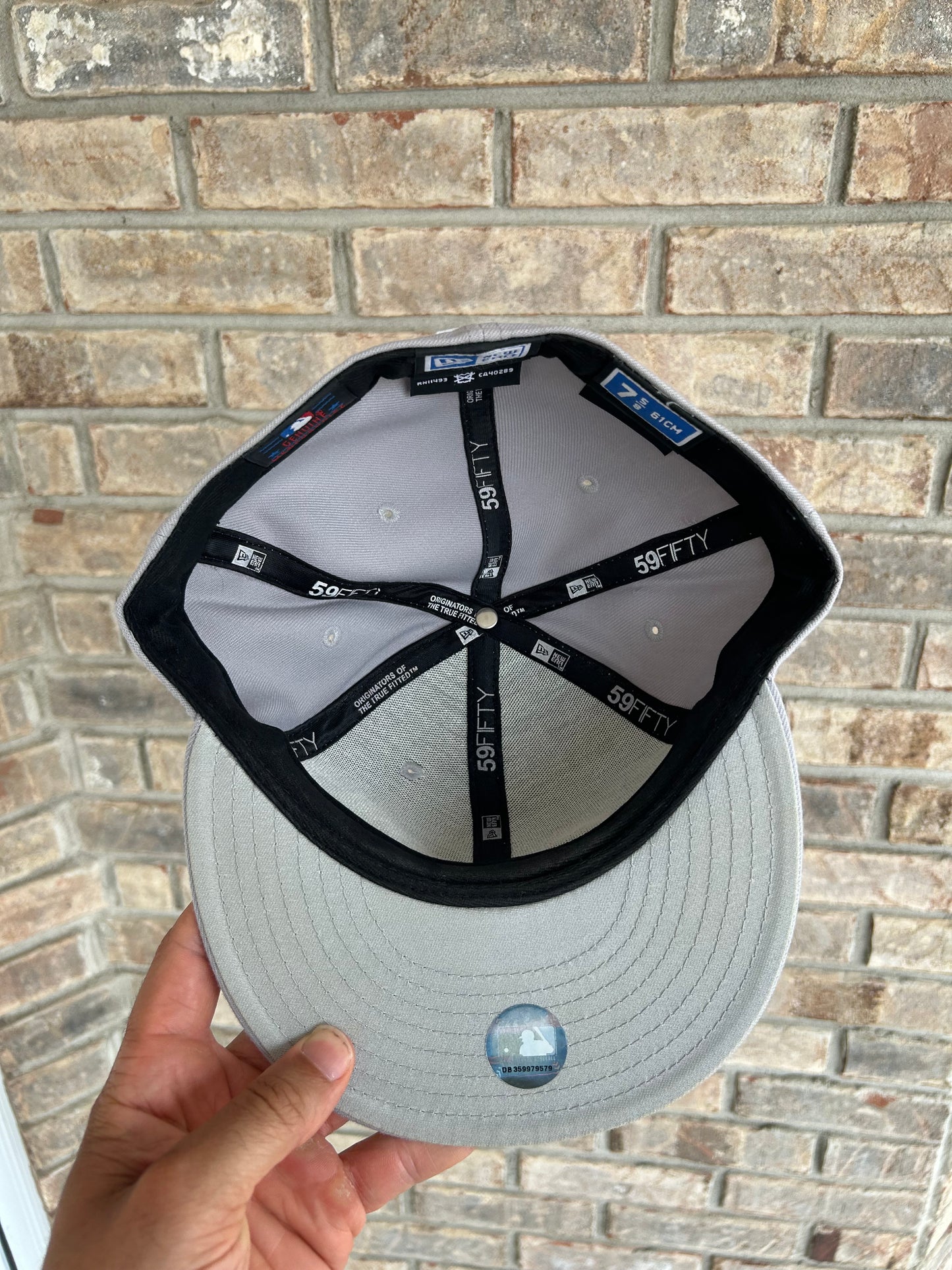 New York Yankees MLB New Era 59Fifty Gray Fitted Hat 7 5/8” Argyle Diamond Style