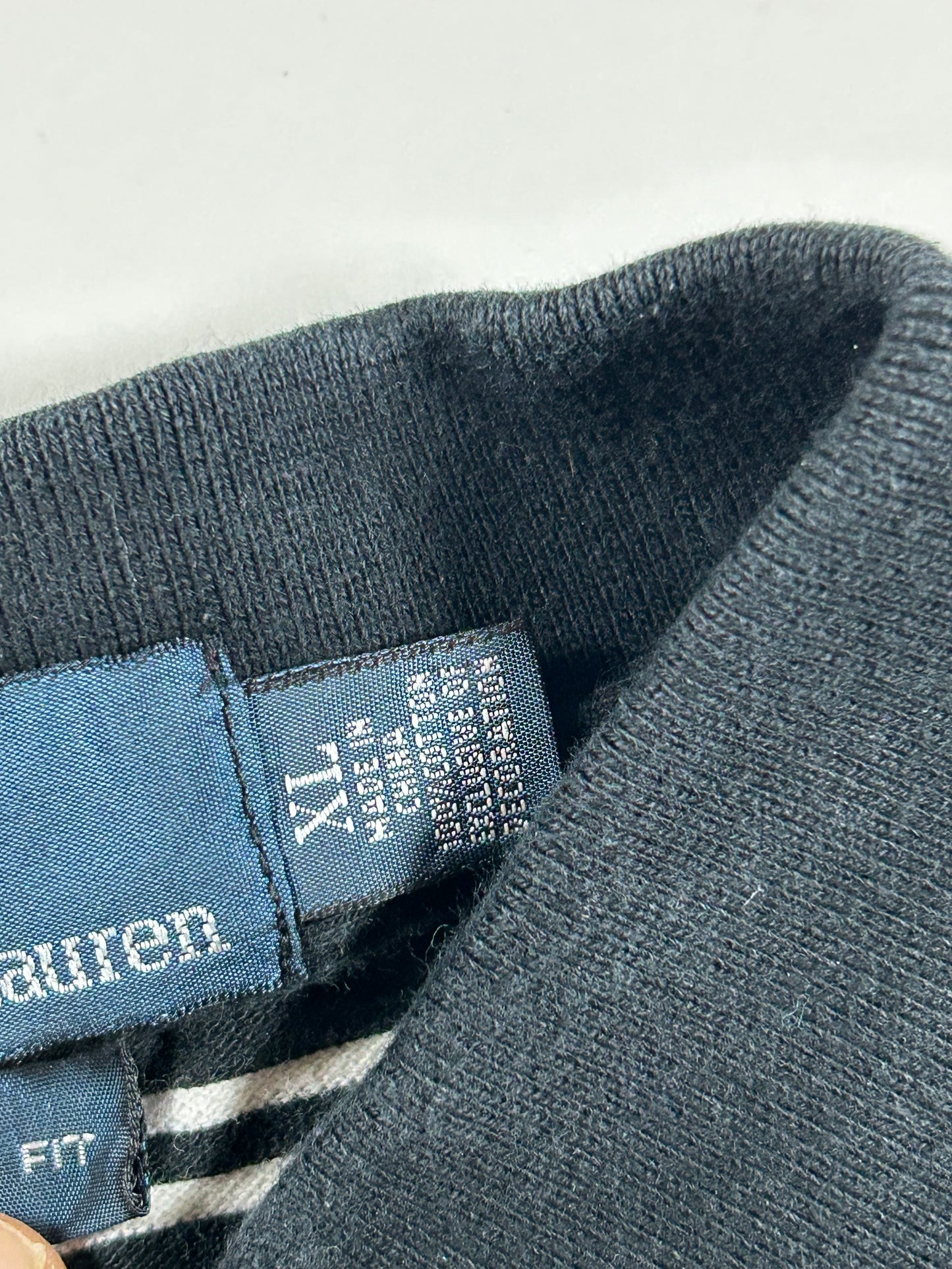 Polo Ralph Lauren Polo Shirt White Pony Logo Black White Striped 23.5x27.5/29.25 Inches