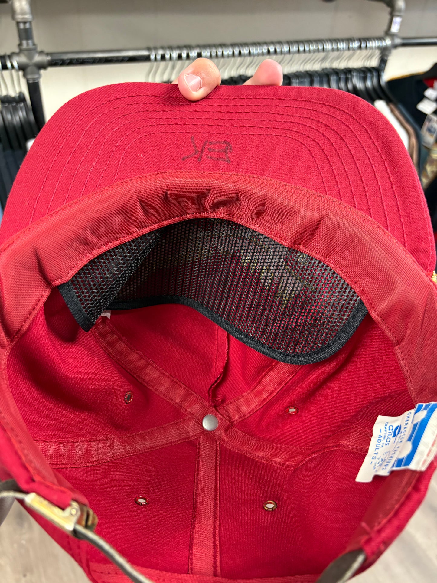 Vintage Disney MGM Studios Gold embroidered trucker hat red/maroon USA made
