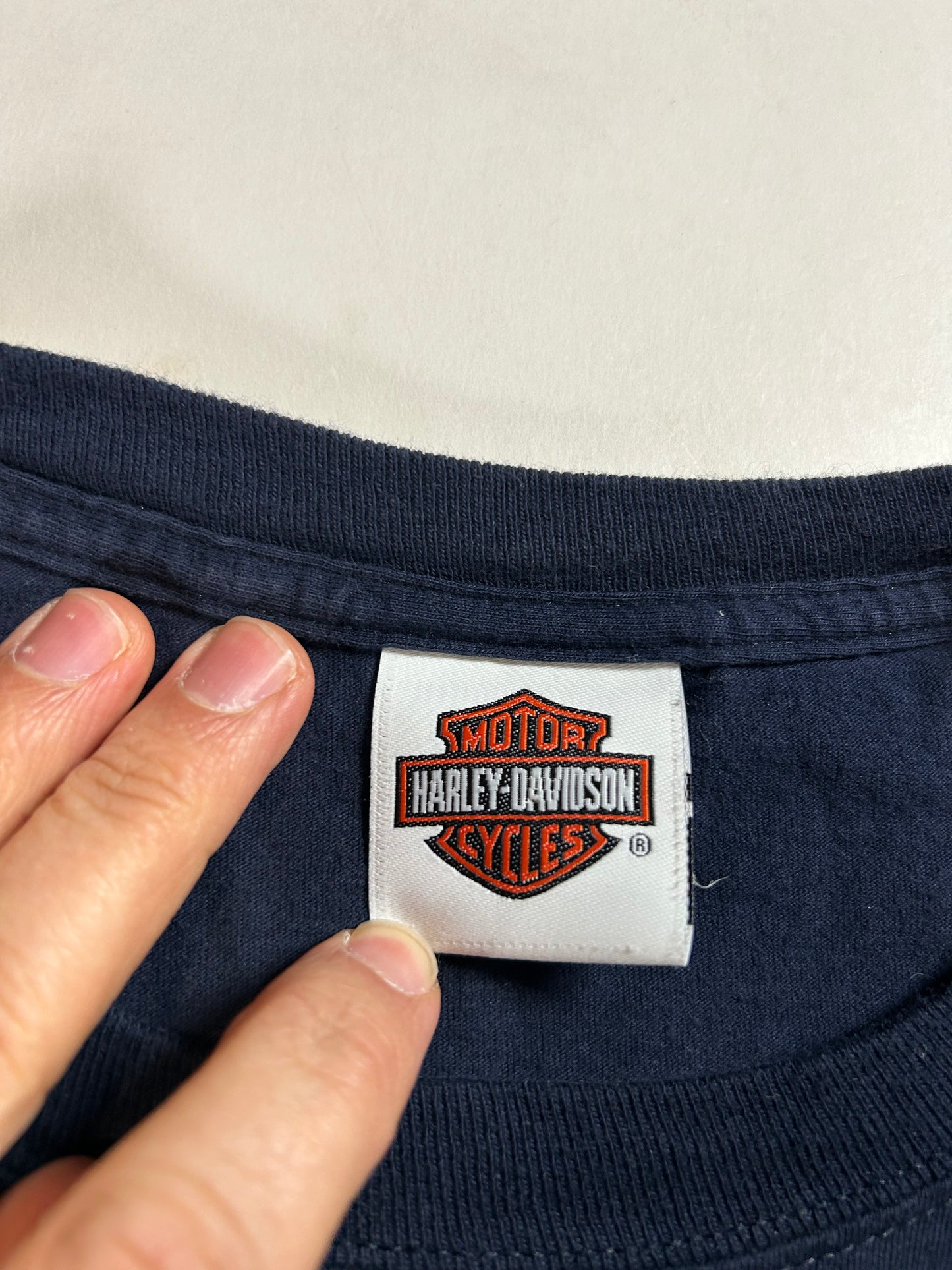 2010s Harley Davidson Motorcycles Treasure Coast Stuart Florida Pirate Graphic Tee 2XL 25.75x31 Inches Navy