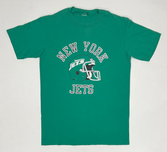 Vintage New York Jets NFL Helmet Logo Tee Small/Medium Fit 19x27.75 Inches