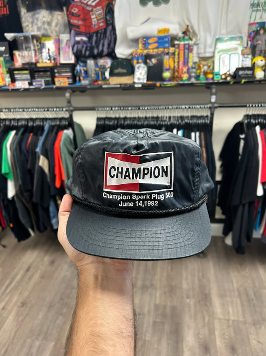 Vintage 1992 Champion Spark Plug 500 NASCAR Racing Rope SnapBack Cap