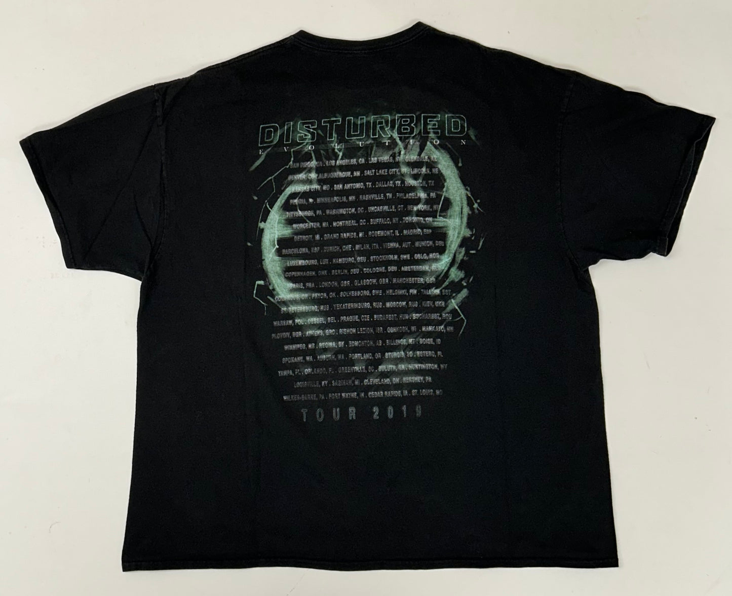 2019 Disturbed Evolution Tour Music Band Tee 2XL/3XL Fit 27.5x31.5 Inches As Is