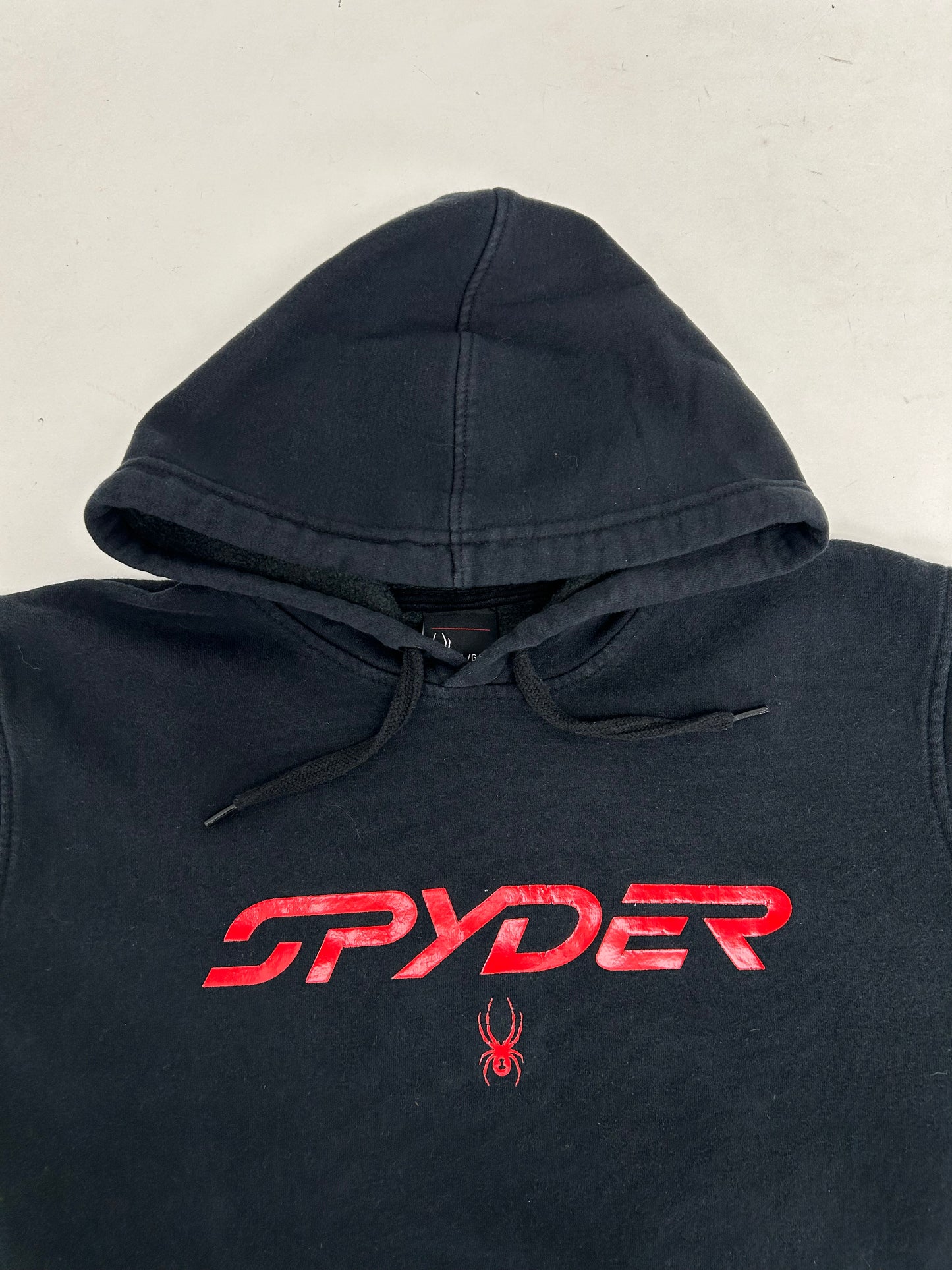Spyder Hoodie Black/Red Pullover Sweatshirt Long Sleeve Large 24x28 Inches