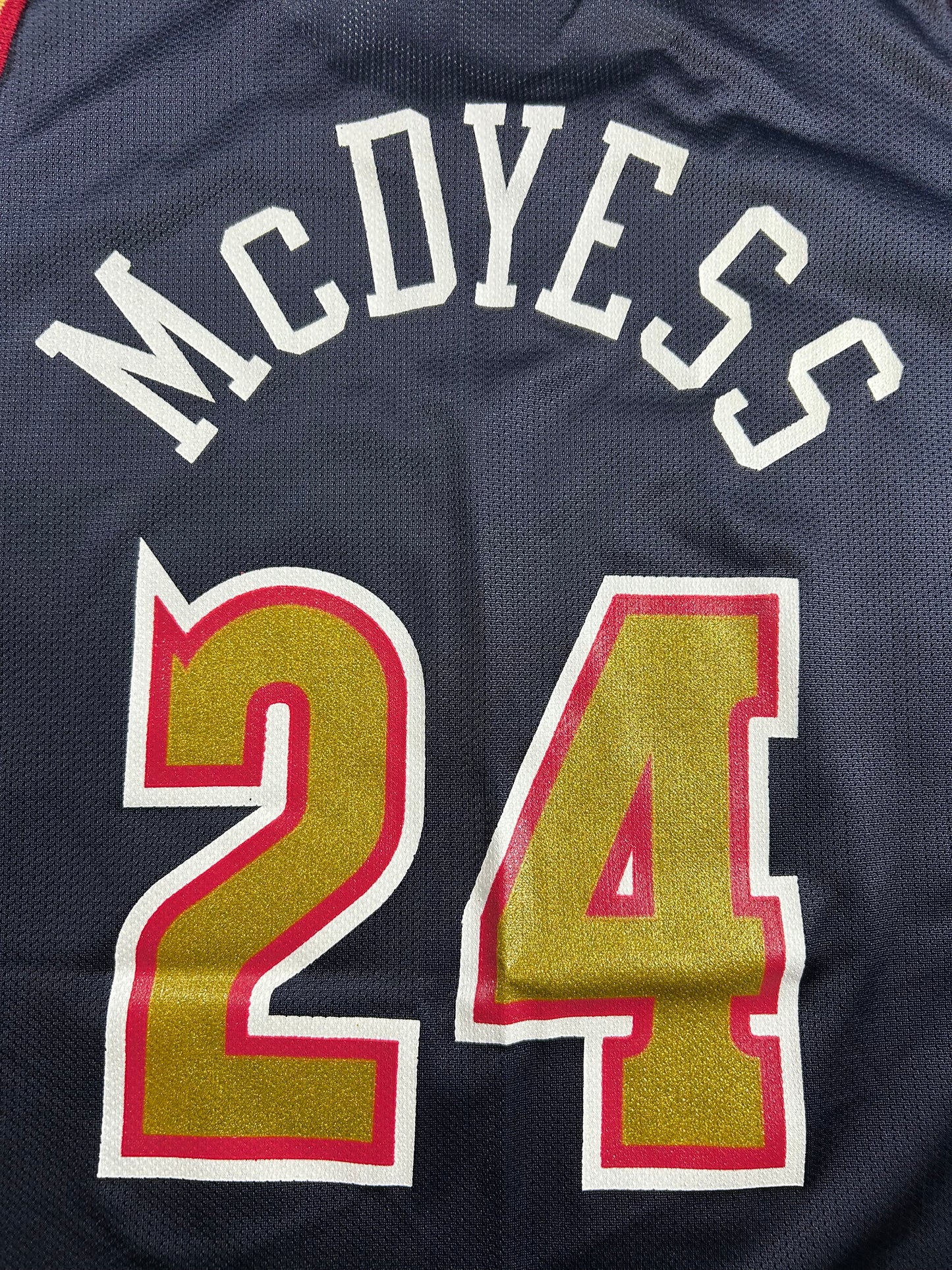 Vintage 90s Champion Denver Nuggets Antonio McDyess NBA Jersey 44 Large 22.75x30.75 Inches