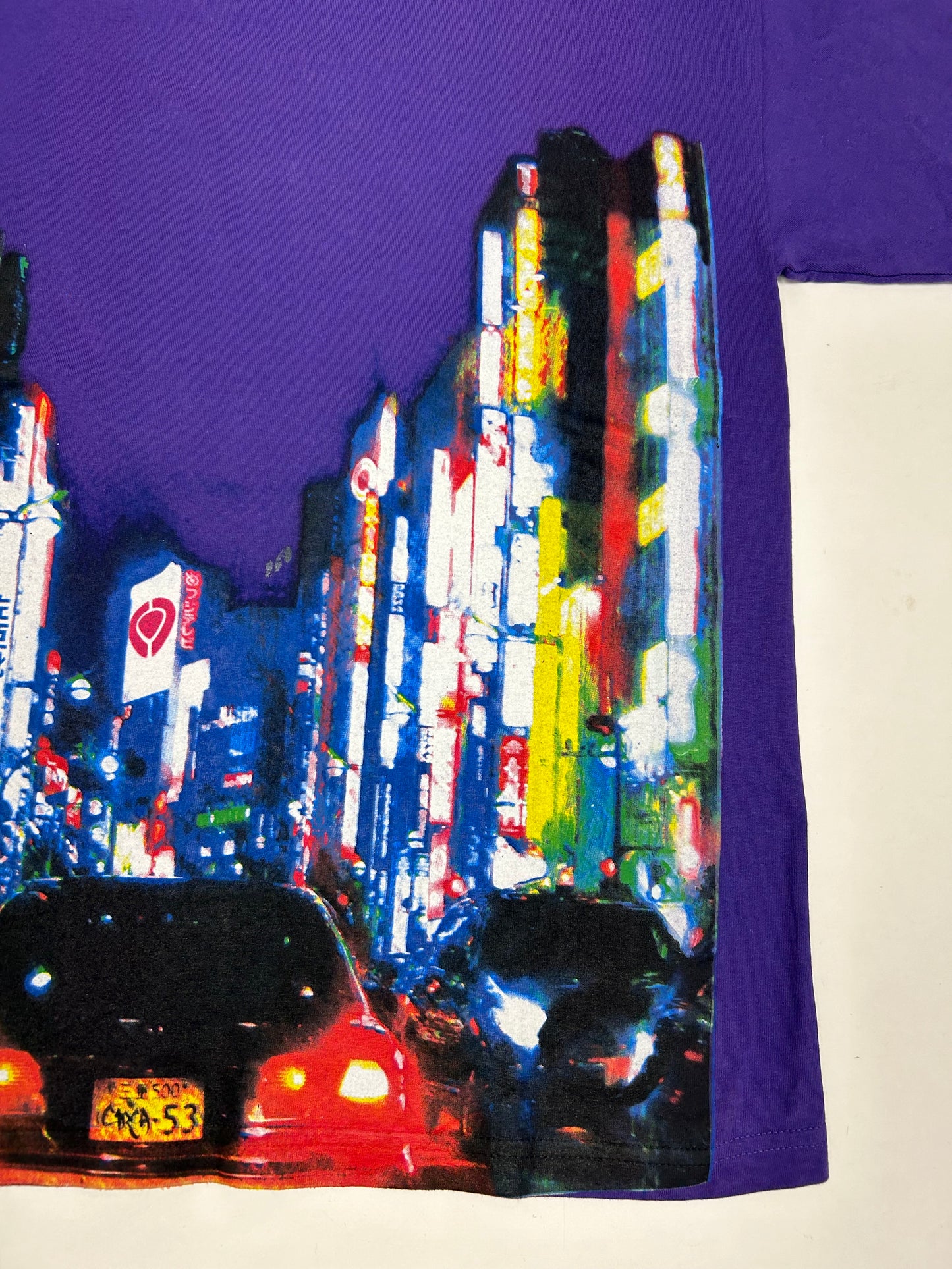 Vintage Circa Footwear City Tokyo Image Skate Tee Large 21.5x31.5 Inches Purple