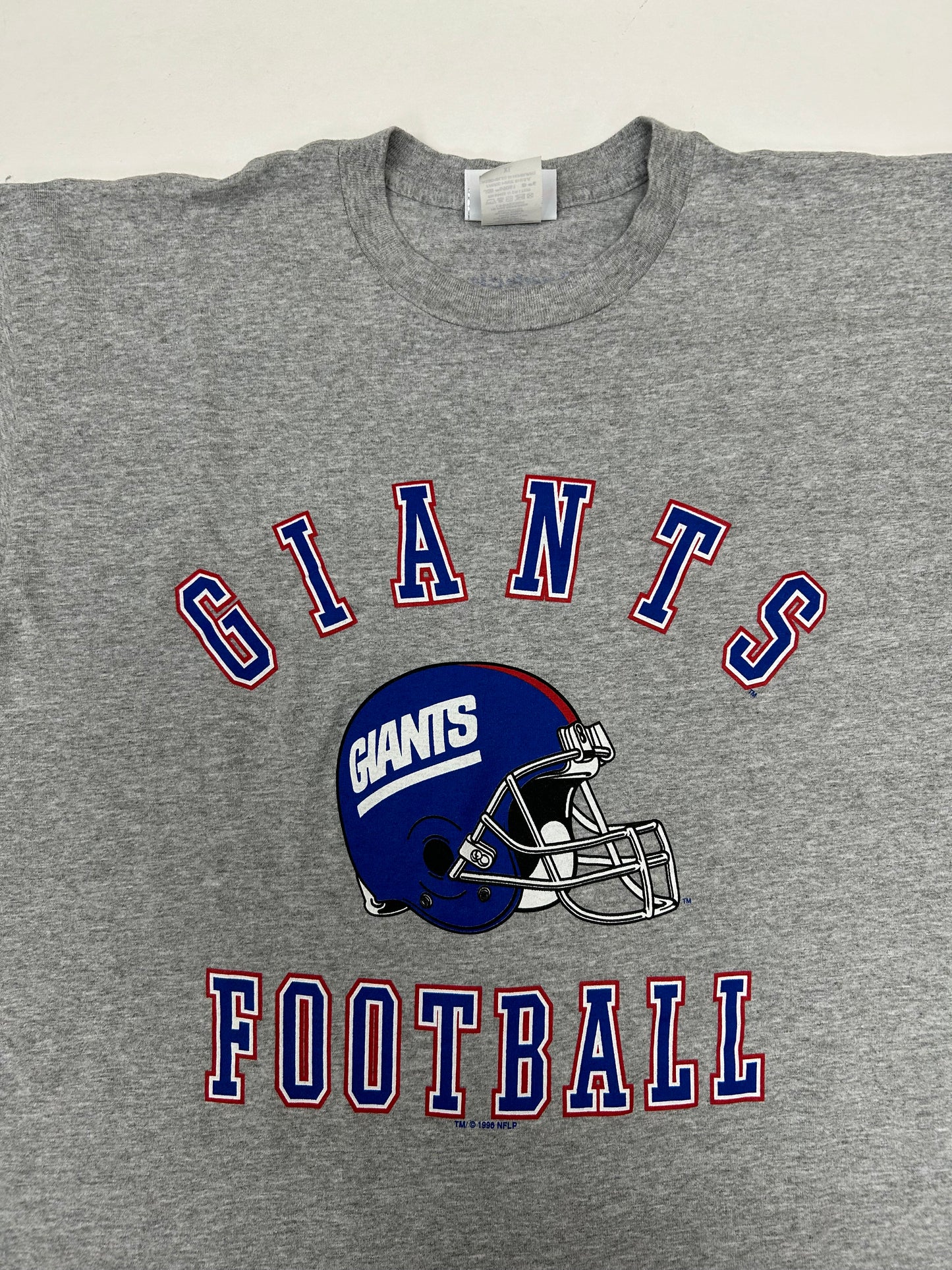 Vintage 1996 Reebok New York Giants NFL Tee XL 23.5x30.5 Inches Gray