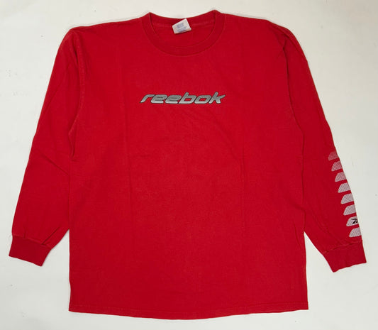 Vintage Reebok Brand Long Sleeve Tee Red XL 24.5x30.75 Inches