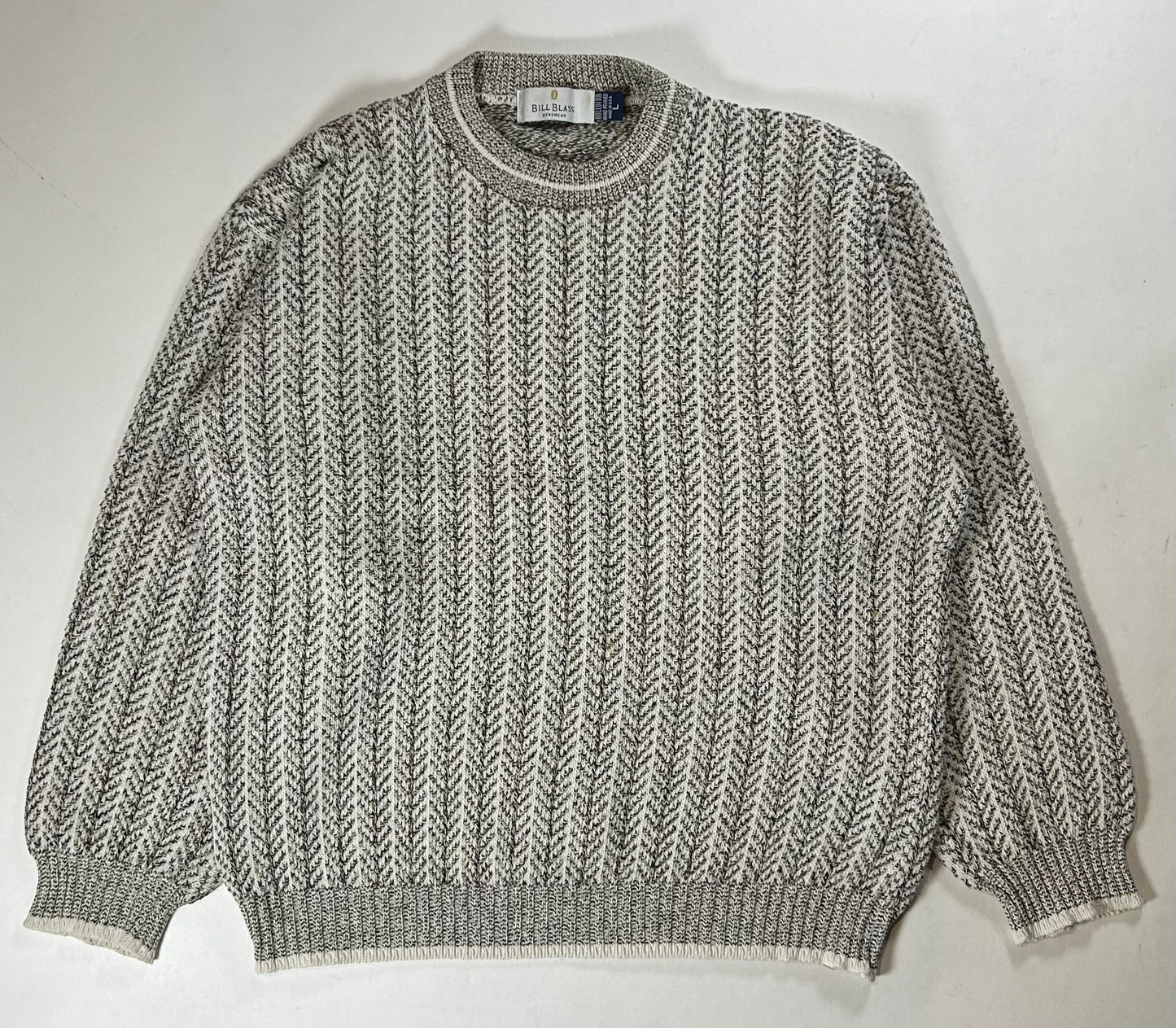 Vintage Bill Blass Grandpa Sweater Cotton Knit USA Men’s Large/Medium 22.5x25.75 Inches