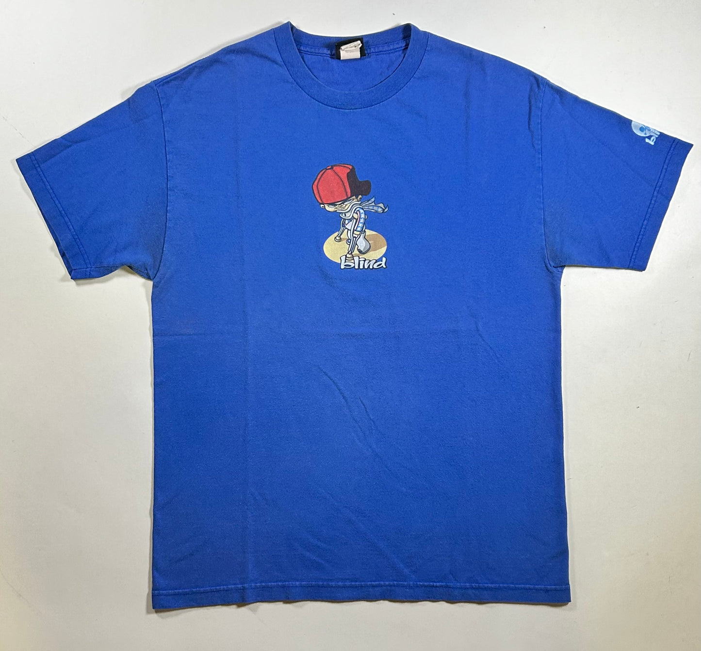 Vintage Blind Skateboards Josh Kasper Stunt Man Graphic Skate Tee Large Made In USA 2001