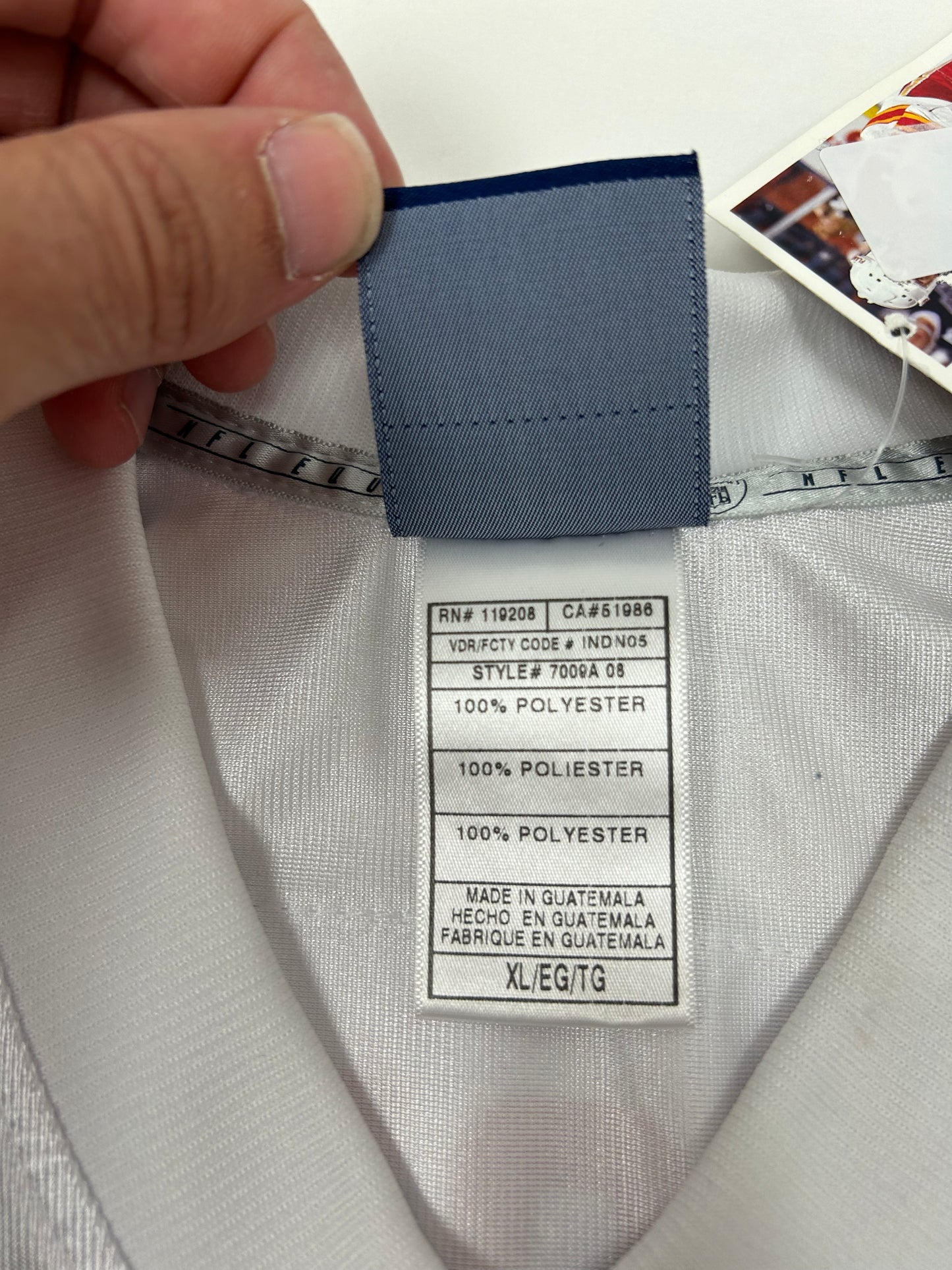 Vintage Reebok New York Giants Brendon Jacobs #27 Super Bowl XLII Jersey XL 26.5x33.75/35.5 Inches White