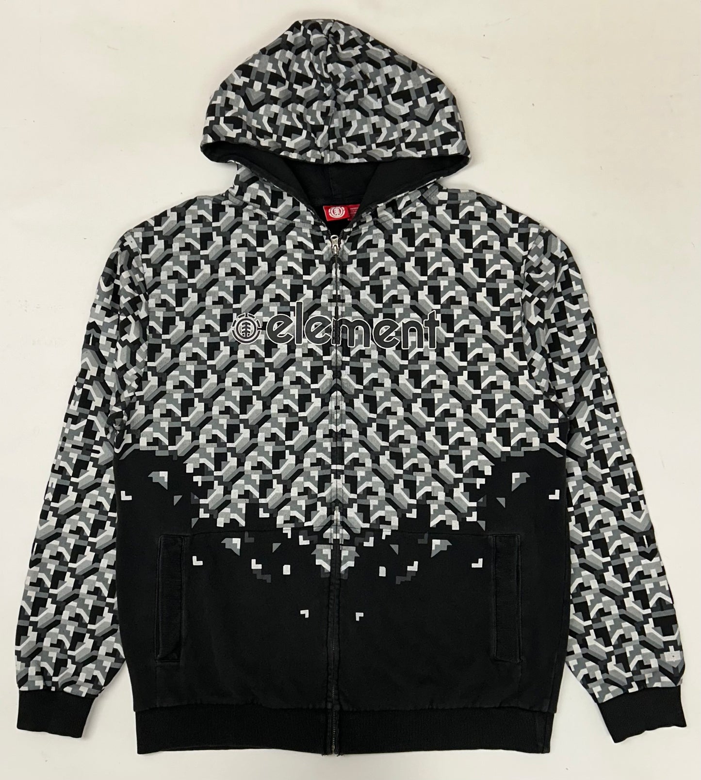 Vintage Element Skateboards Zip Hooded Sweatshirt Graphic Y2K XL 26x31.5 Inches Skate 2000s