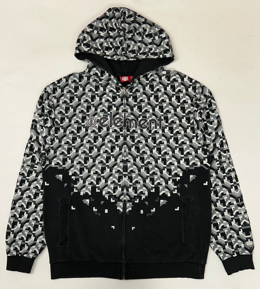 Vintage Element Skateboards Zip Hooded Sweatshirt Graphic Y2K XL 26x31.5 Inches Skate 2000s
