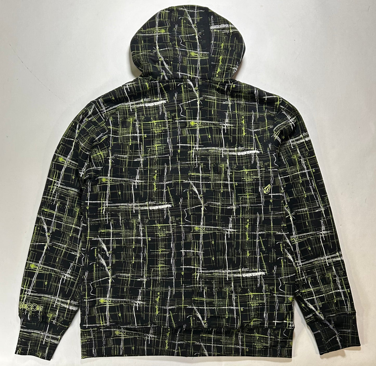 Vintage 00s Volcom Stone Fleeced Lined Zip Up Hooded Sweatshirt Large/Medium Fit 23x29.25 Inches