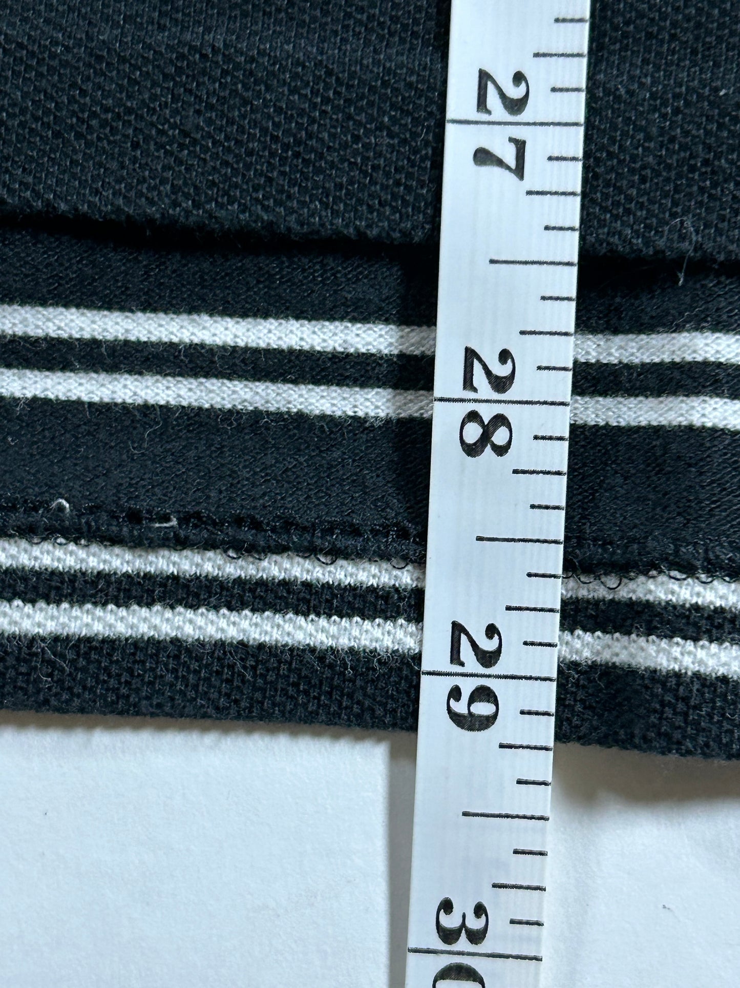 Polo Ralph Lauren Polo Shirt White Pony Logo Black White Striped 23.5x27.5/29.25 Inches