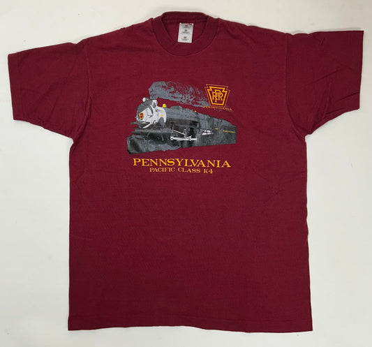 Vintage Pennsylvania Railroad Pacific K4 Single Stitch T-Shirt XL 23x30.25 Inches USA 1990s