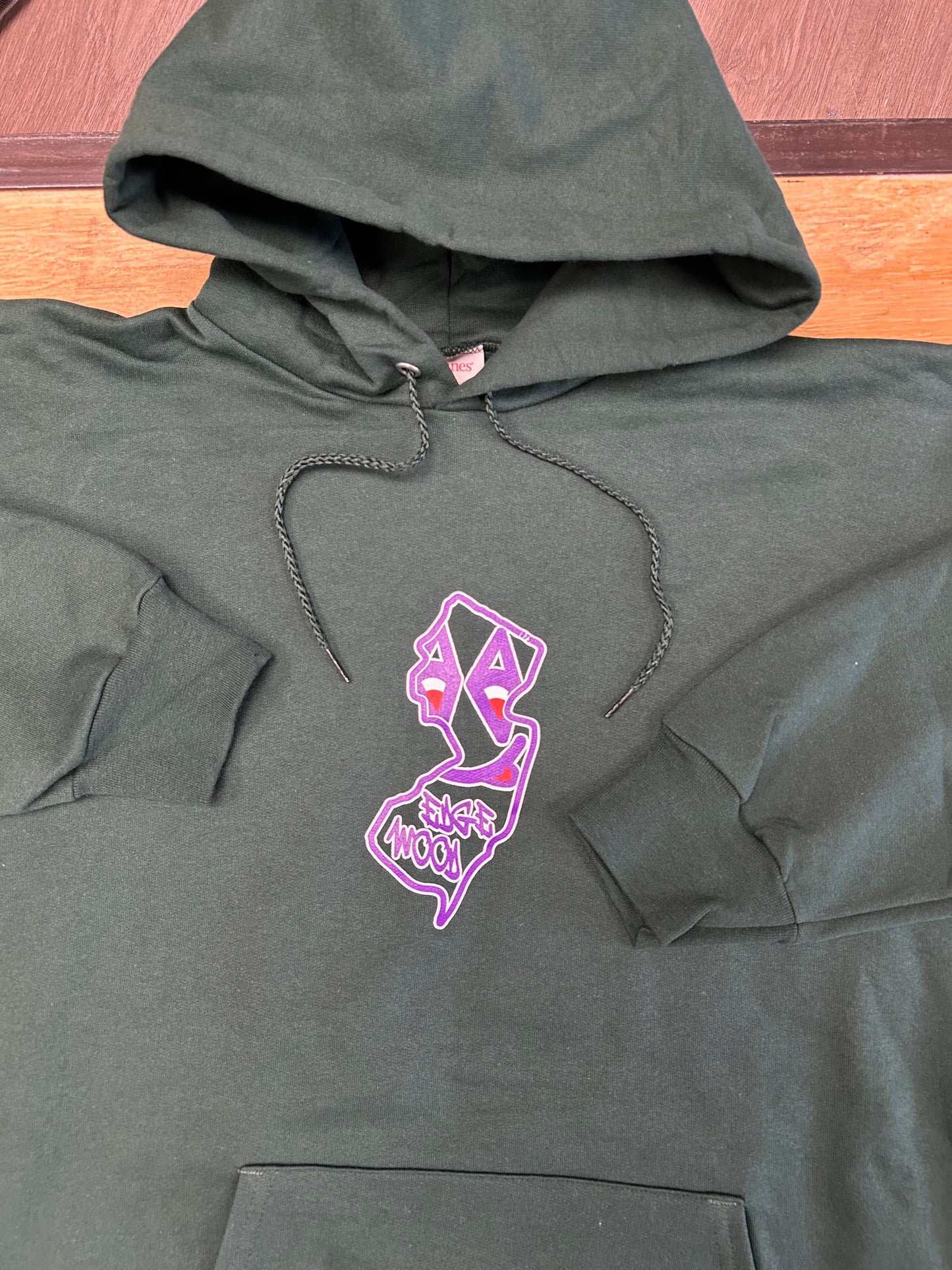 Edgewood NJ State Logo Hooded Sweatshirt Deep Forest Green S-3XL 90/10 Blend